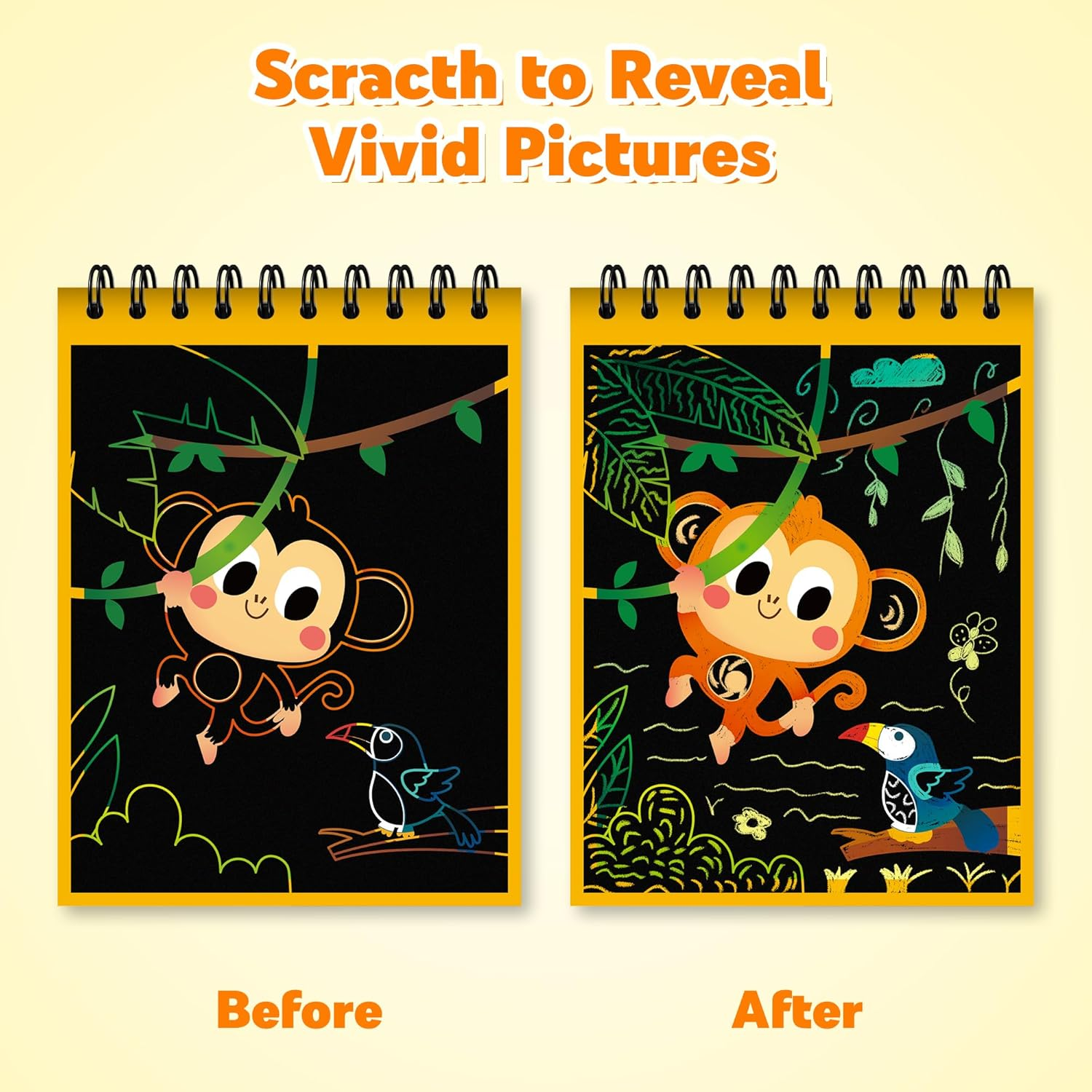 Mocoosy 24 Pack Party Favors for Kids 4-8-12, Goodie Bag Stuffers Bulk Art Craft Supplies, Rainbow Scratch Art Notebook for Boys Girls Birthday Return Gifts Classroom Rewards Students Prize Box Toys image number 1