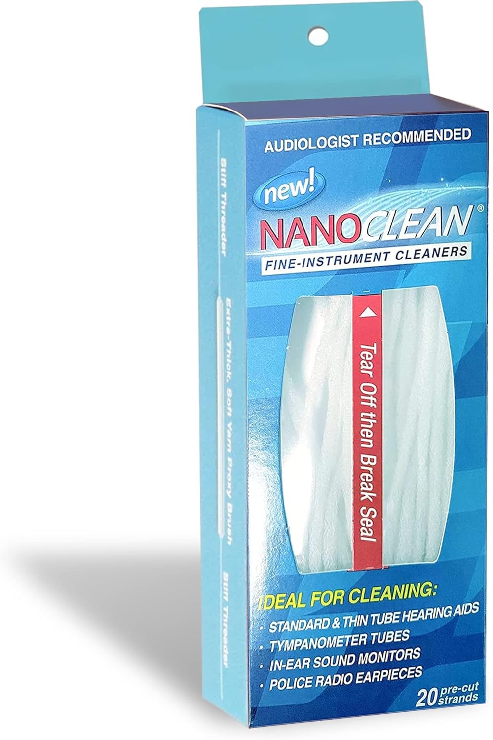 Nanoclean All-In-1 Hearing Aid Cleaning Kit - 1 Pack of 20 Ready-To-Use Strands - Gentle & Effective Hearing Aid Cleaning Brush Thread-Fine Instrument Cleaners, Earbud Cleaner, Hearing Aid Accessories image number 3