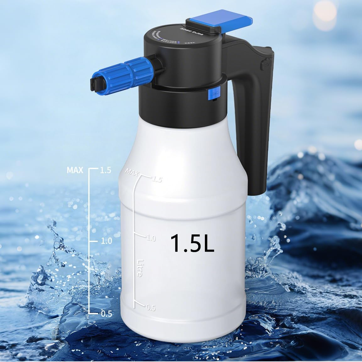 Electric Foam Sprayer with USB Charge, 1.5L Pressurized Sprayer for Home, Garden and Car Beauty and Cleaning