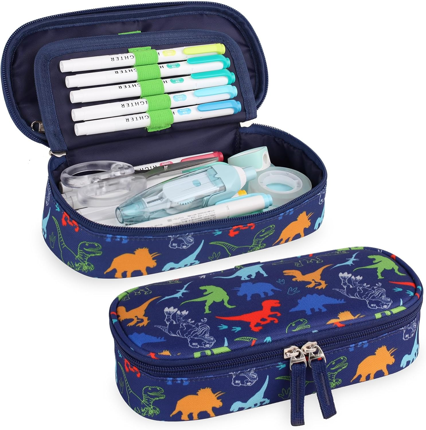 Pencil Case for Girls,Large Capacity Multi-Slot Kids Mark Pouch, Adult Big Pencil Bag with Zipper, Teens Large Storage Pencil Box for School College Middle School Office(Pink,Unicorns)