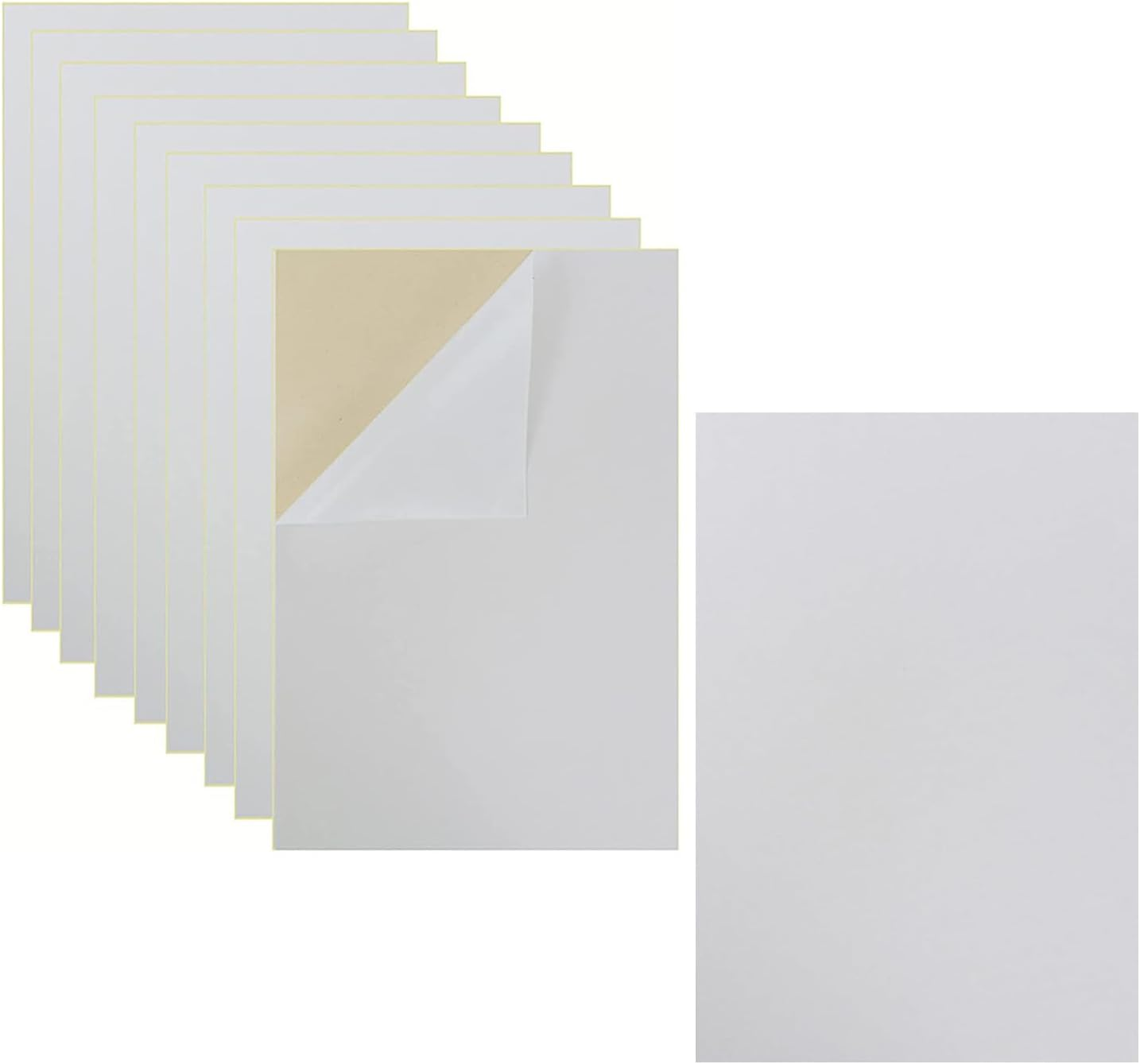 Yharnamite 10 Pcs Self Adhesive Felt Sheet, 8.3 X 11.8 Inch Felt Sheets with Adhesive Backing, Velvet Flocking Liner Sticky for Jewelry Box and Drawer Liner (White) image number 6