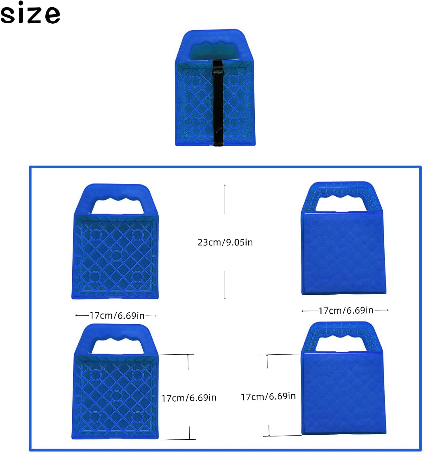 RV Jack Pads, Flattener Block Set of 4, Anti-Slip RV Leveling Support Mat for Parking Caravan Travel Picnic Pool Beach Outdoor Camping Maintenance Road Trip