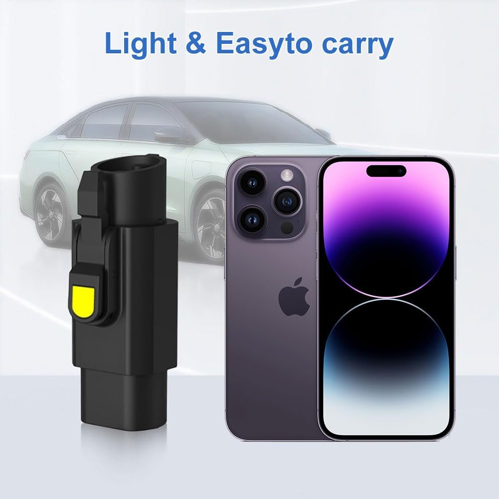 Helanzer EV Charging Adapter Type 2 to Type 1, IEC 62196 to SAE J1772 EV Adapter for Electric Vehicle Charging Cable with Anti-Theft Clip, IP54, 32A