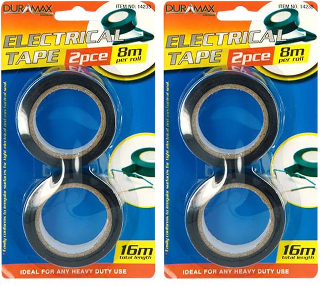 Duramax Electrical Tape 2-Pieces Set, 8 Meter Size, Black image number 1