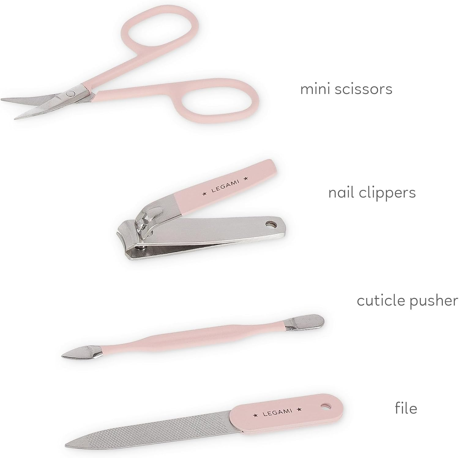 Legami Manicure Kit - but First Nails!, Scissors, Nail Clippers, File, Cuticle Pusher for Manicure and Pedicure, Pocket and Portable Set, Great for Travel, Home Use, Panda