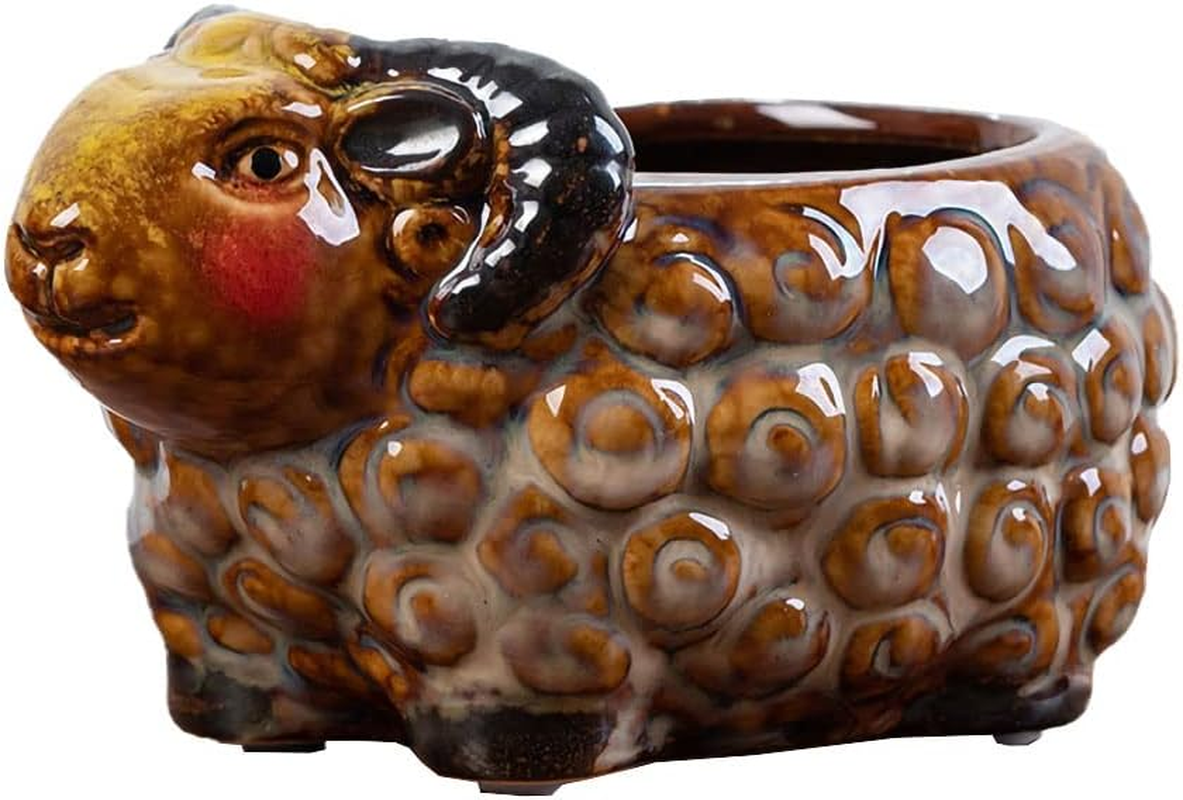 WAIT FLY Cute Animal Ceramic Flower Pot Succulent Planter-Bird - Bear image number 5