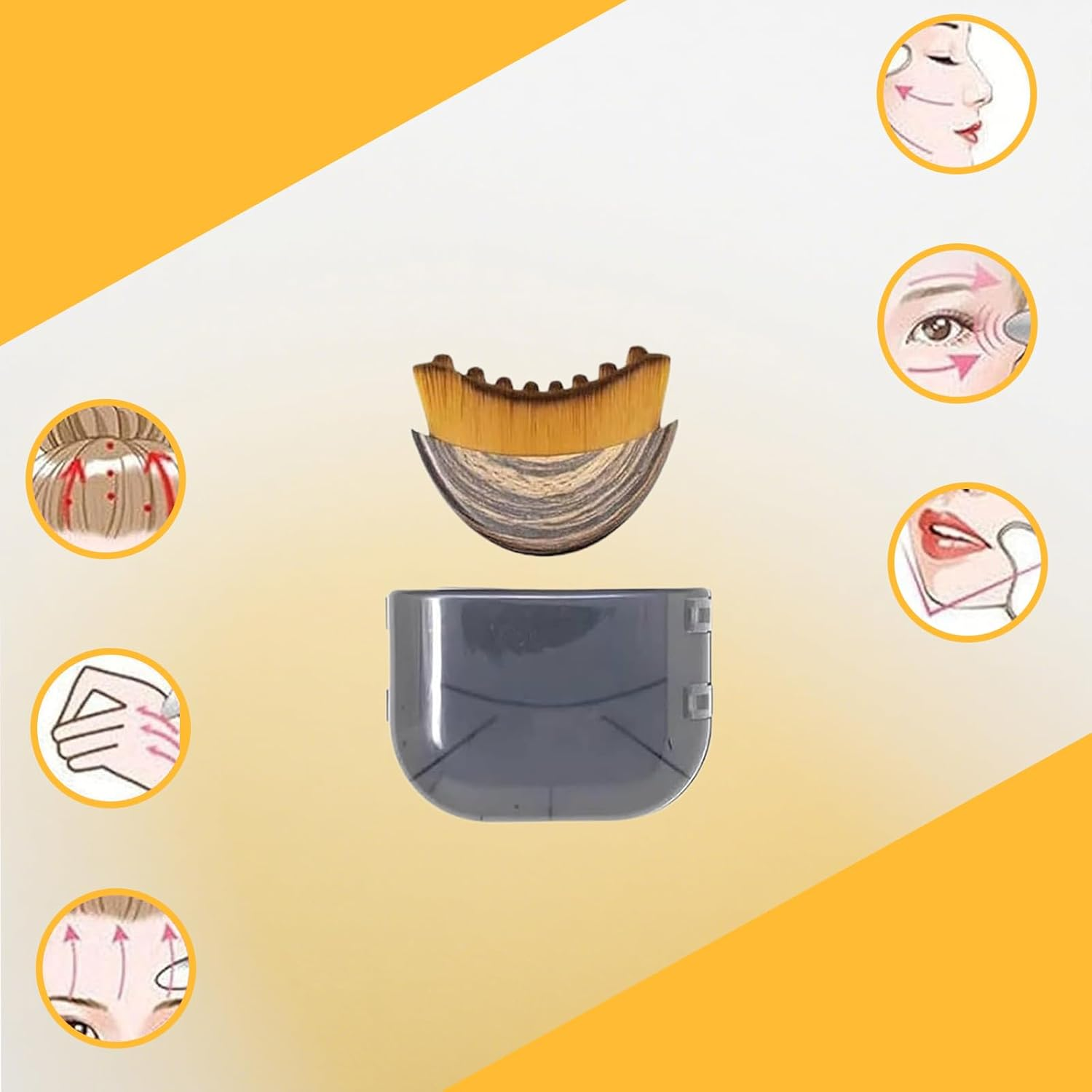 Rylaxzon Lymphatic Drainage Brush, Lymphatic Brush - Lymphatic Contour Face Brush, Chin & Jawline Sculpting, Pre - Makeup Massage and Shoulder & Neck Care image number 4