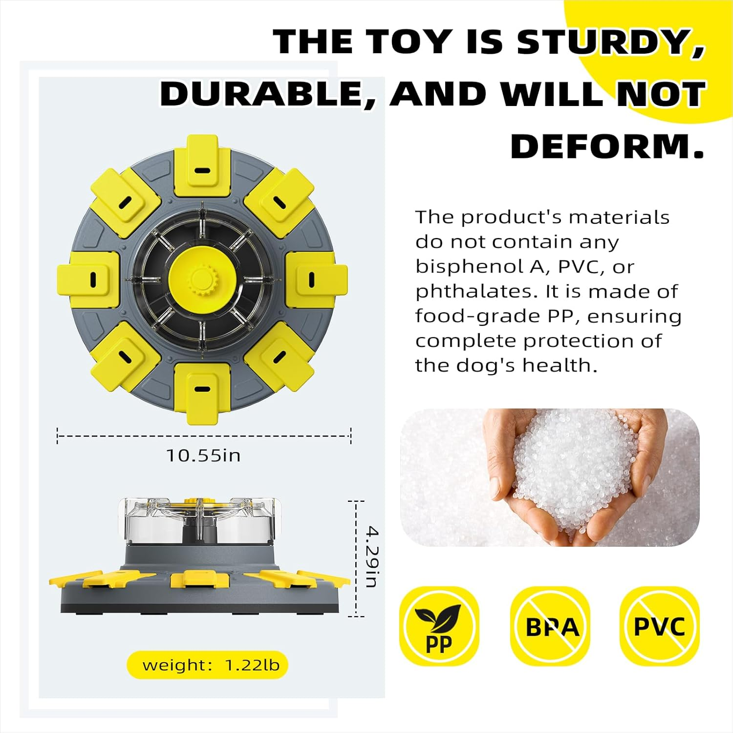 KADTC Level 2 in 1 Dog Spinning Puzzle Toys for Small/Medium/Larger Dogs Adjustable Treat Dispensing Food Puzzles Slow Feeder Brain Stimulating Puppy Mental Stimulation Enrichment Interactive Games image number 5