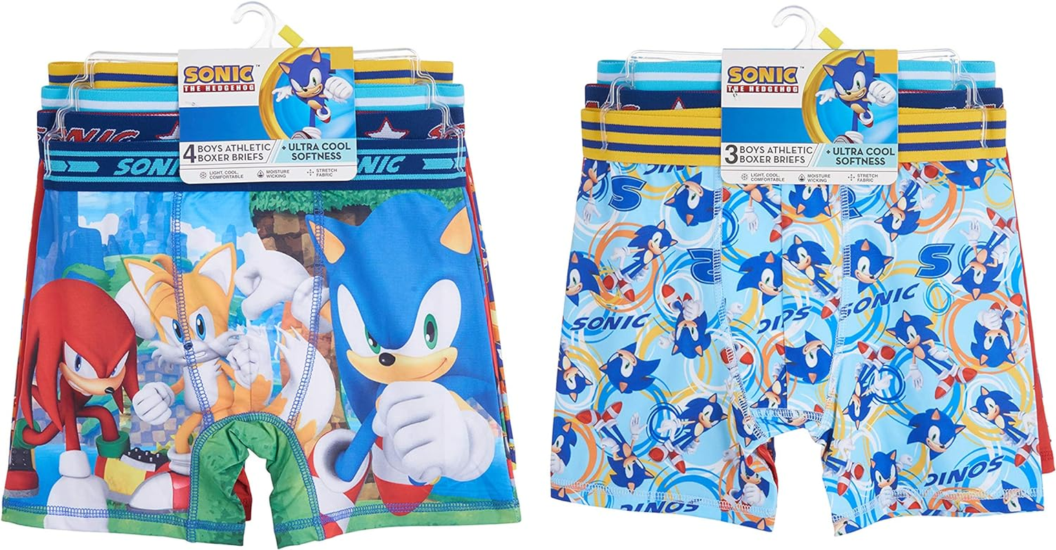 Sonic the Hedgehog Boys' Big Boxer Briefs Multipacks Different Prints and Pack, 4, 6, 8, 10, and 12 image number 2