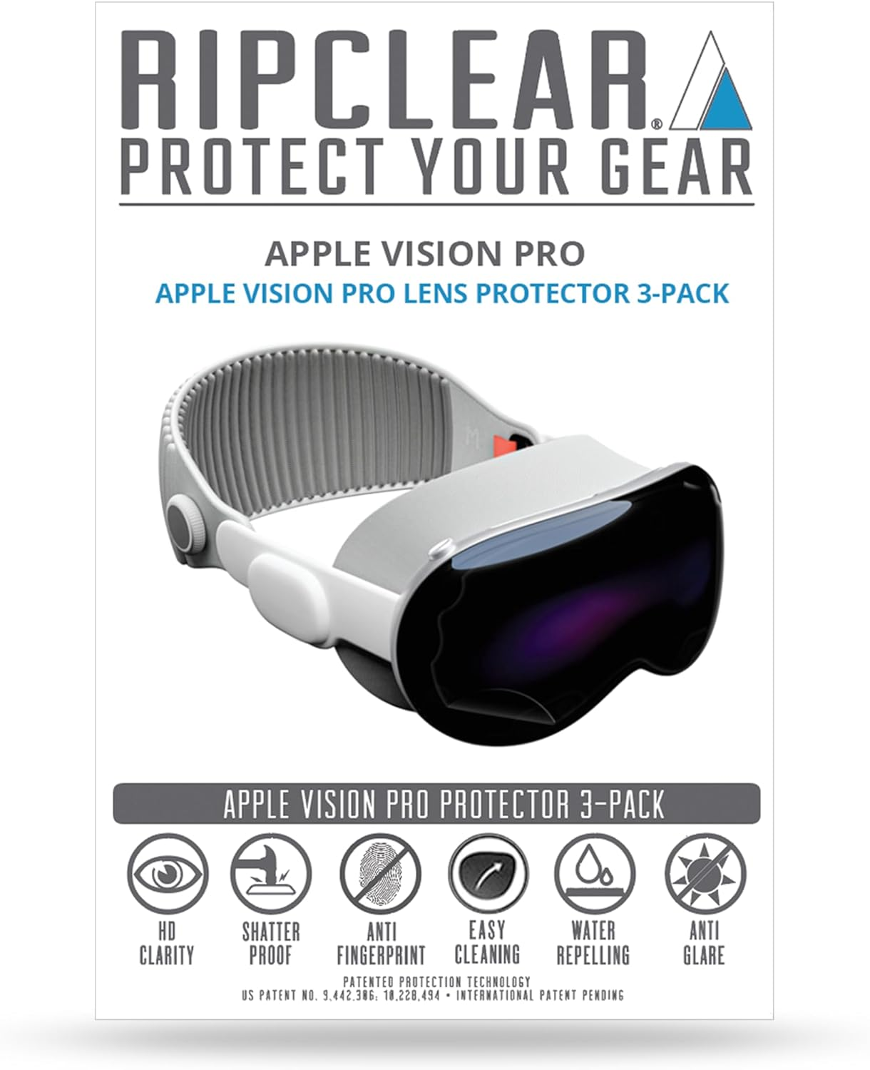 RIPCLEAR Lens Protectctor for Apple Vision Pro - 3 Pack - Universal Goggle Lens Protector Compatible with Apple Vision Pro VR Headset - Patended Technology - Application Istructions and Cleaning Kit Included, Ravpump3Pack image number 4