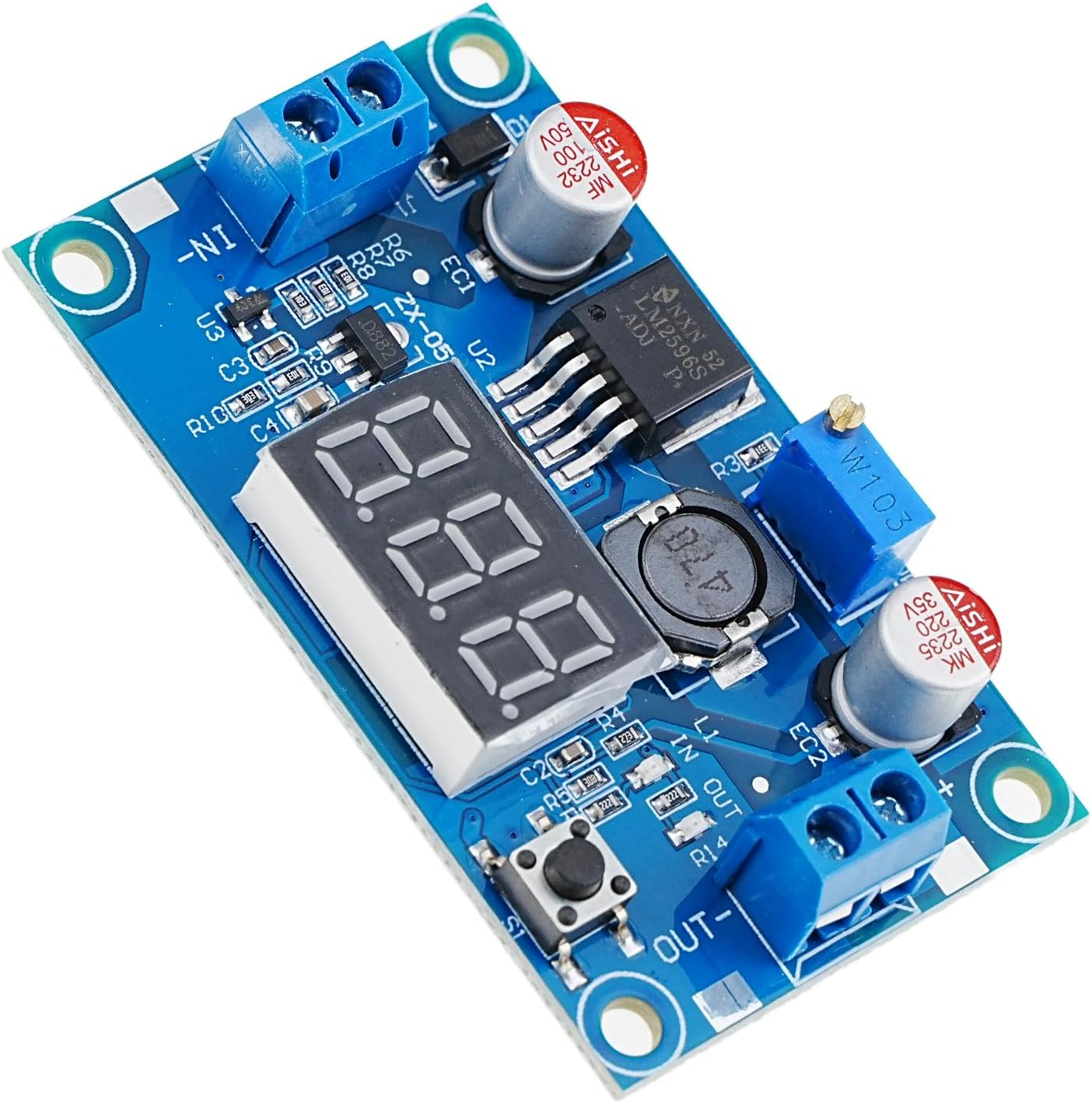 A-DIGISHUO 2Pcs LM2596 Adjustable with Display Buck Module (2Pcs Lm2596S with Display) image number 1