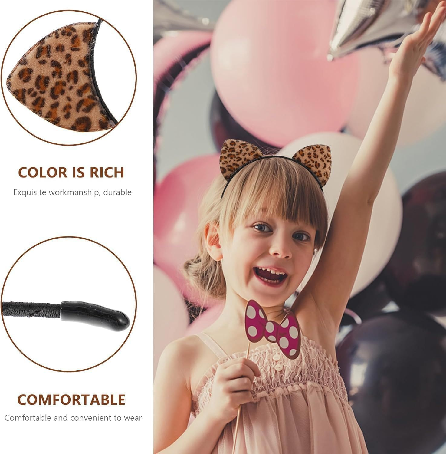 Cheetah Ears Headband - Leopard Cat Ears Accessory for Women image number 5