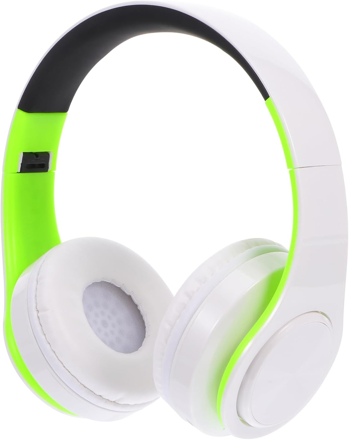 TINEASUR Wireless Foldable Over-Ear Headphones with Wireless Connectivity and Noise Cancelling for Sports and Travel, Adjustable Wireless Headset Compatible with Cellphone and Pc, Green White image number 6