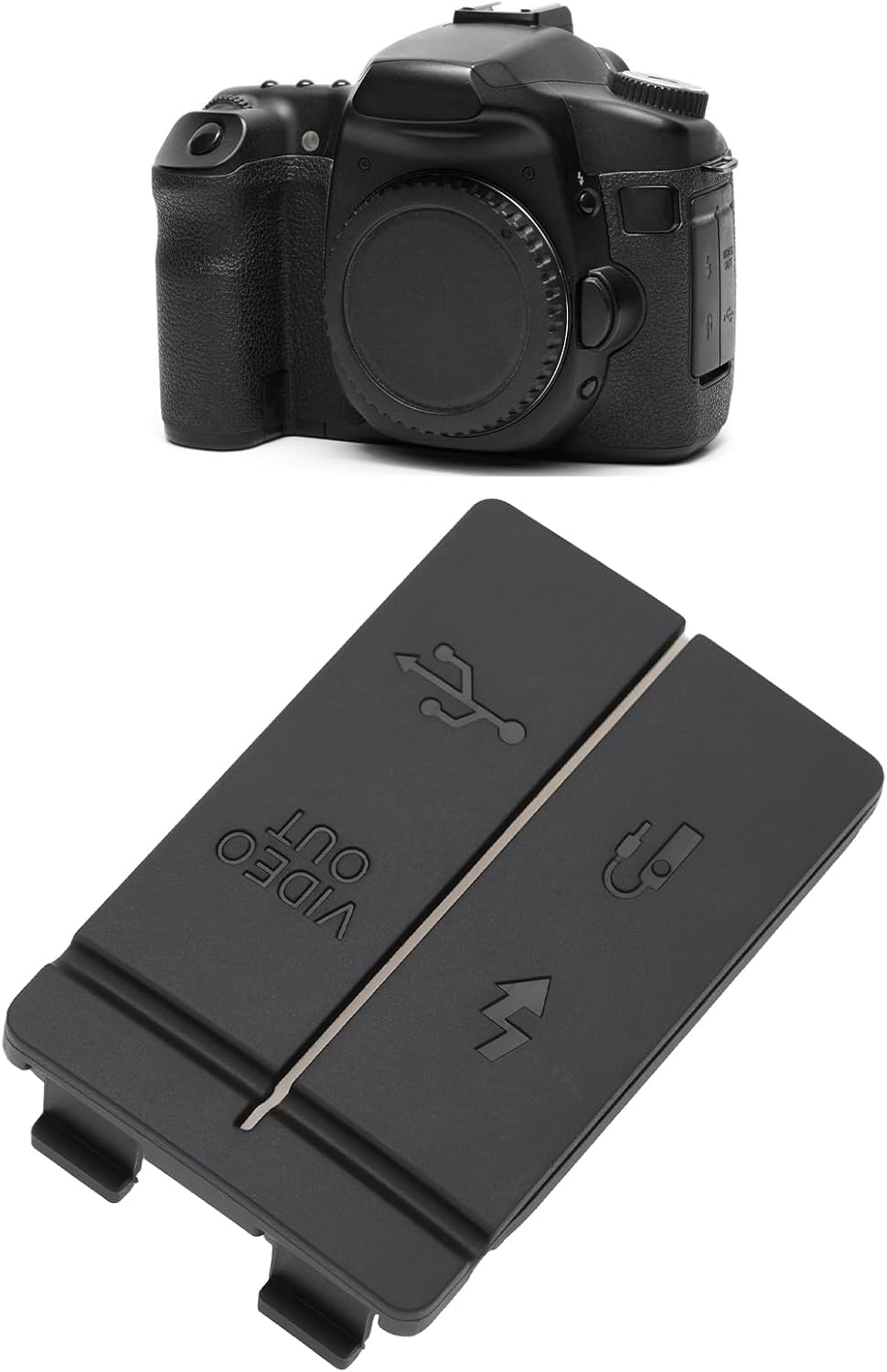 Create Idea Camera USB Battery Cover Compatible with Canon EOS 40D Black image number 1