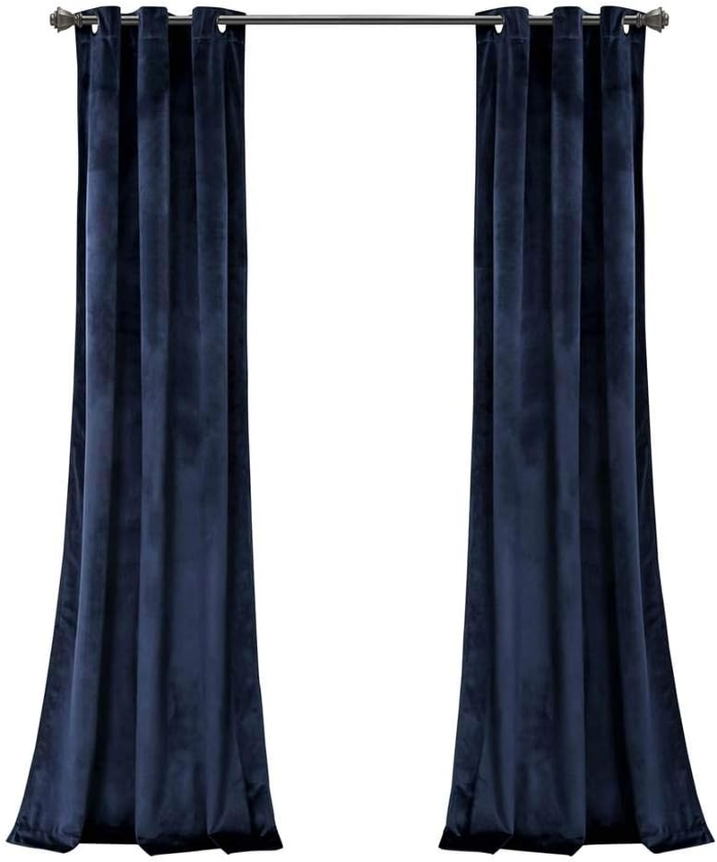 Lush Decor Prima Velvet Solid Room Darkening Window Curtain Panel Pair, 84" L X 38" W, Blush