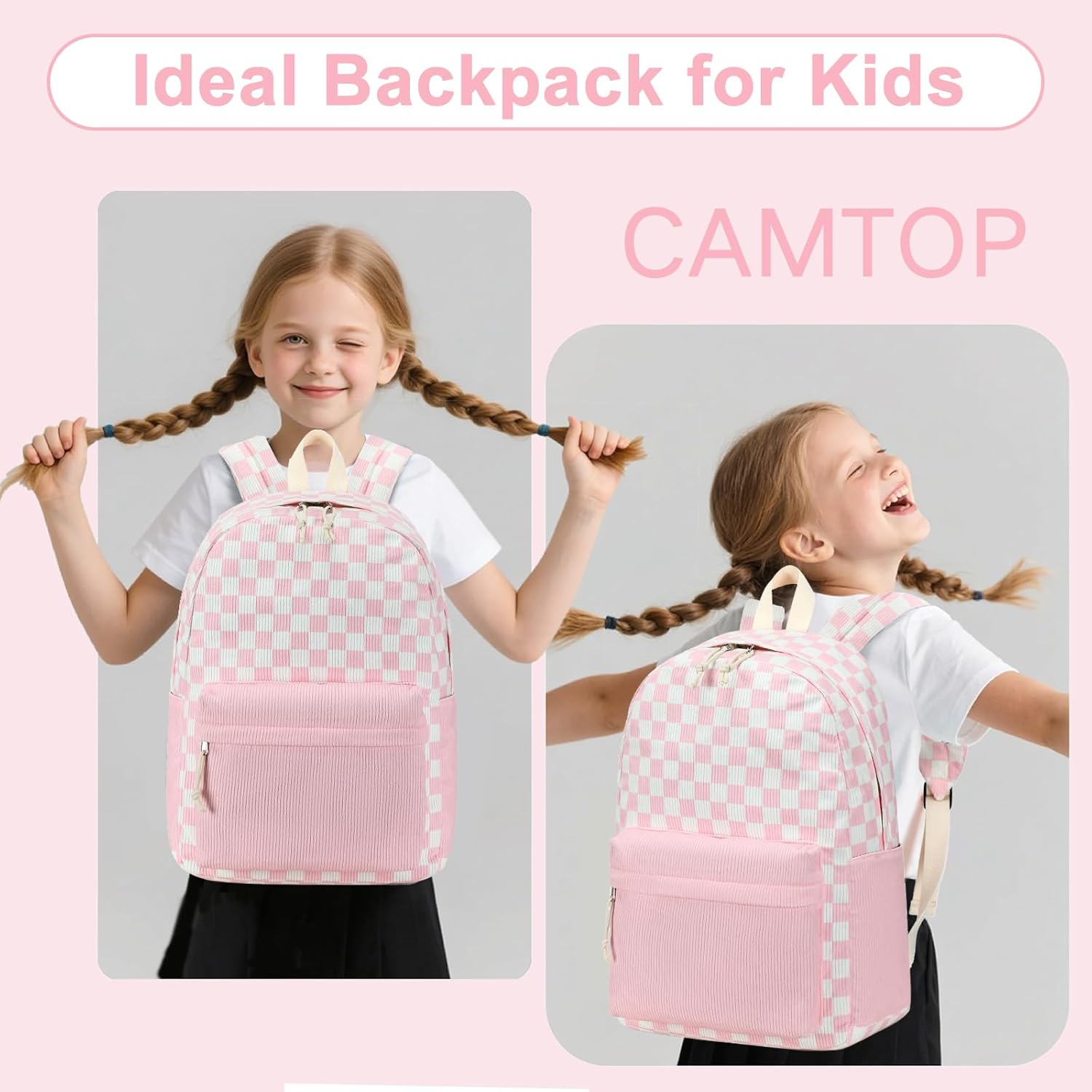 CAMTOP School Backpack for Girls Teens Bookbag Set Kids Backpack 3 in 1,School Bags with Lunch Box Pencil Case - Blue Flower image number 5