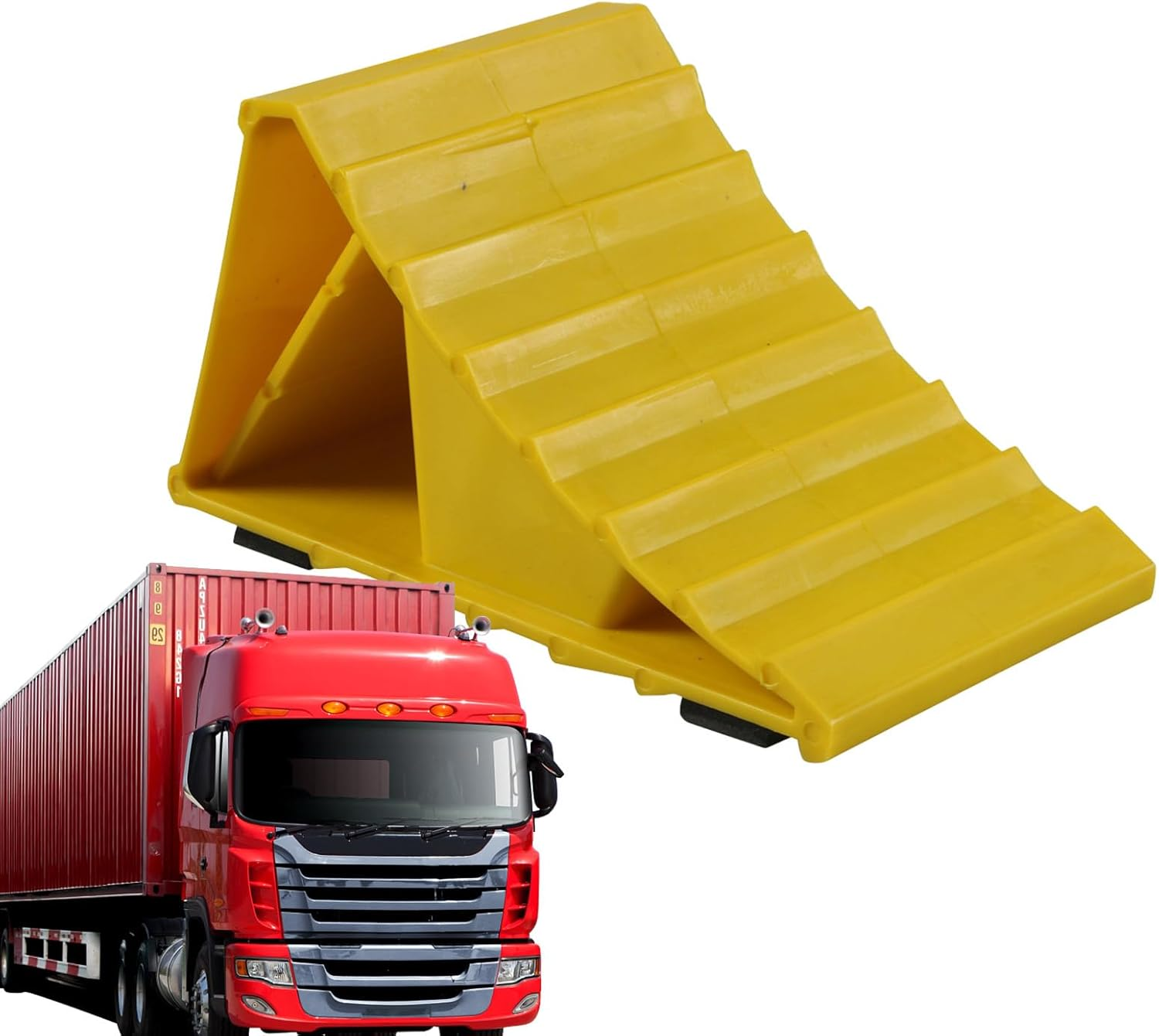 Tire Chocks - Triangular Tire Stabilizer Chock | Car Stop Wheel Block - for Truck Trailer RV Camper Automotive Sedan ATV Garage Parking image number 1