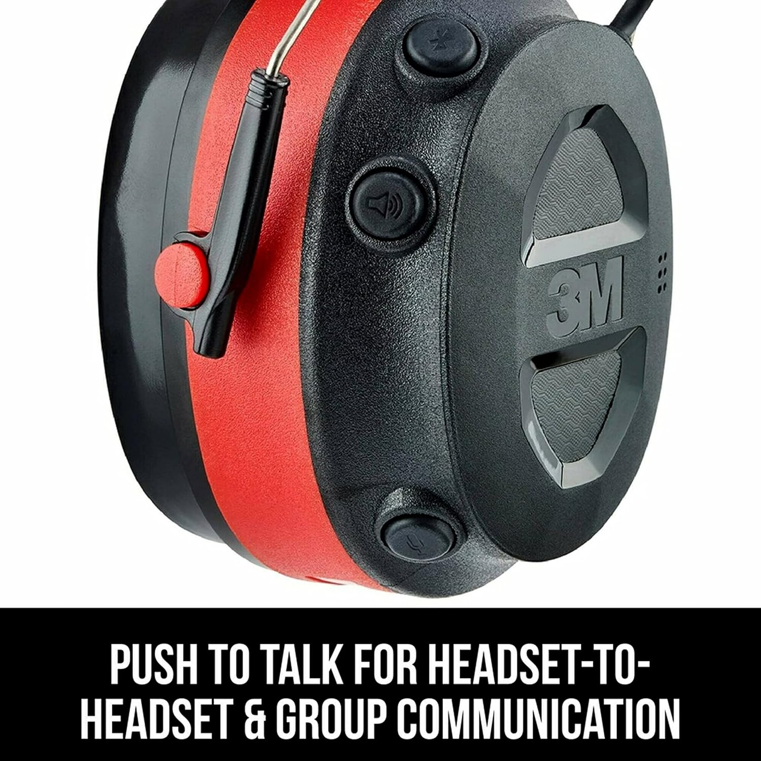 3M Pro-Comms Electronic Hearing Protection with Bluetooth Wireless Technology and External Microphones, Bluetooth Headphones, NRR 26 Db,Black/Red image number 1