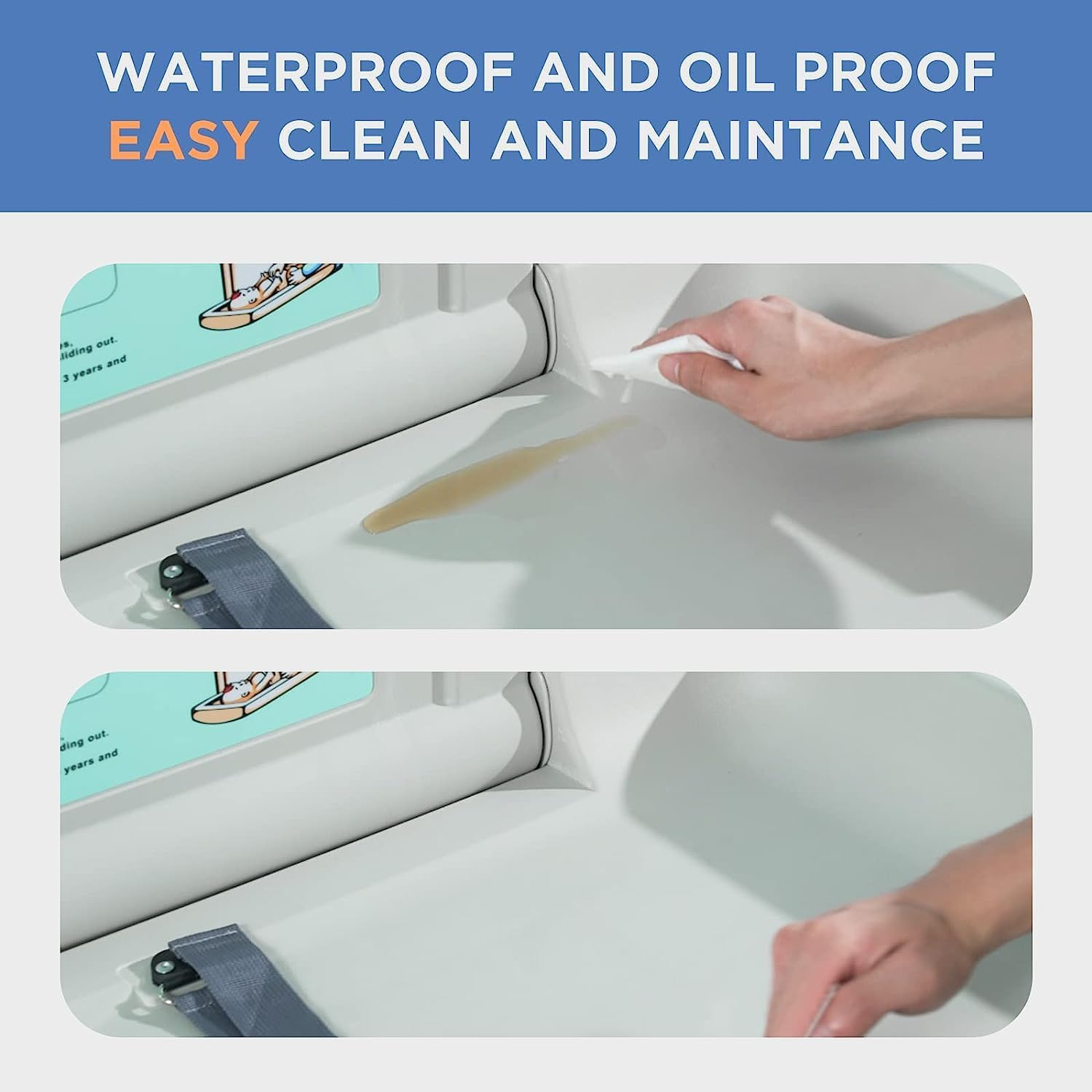 Wall Mounted Baby Changing Station - Horizontal Baby Changing Table Foldable Diaper Tables with Safety Strap for Commercial Bathroom, ADA Compliant (White) image number 3