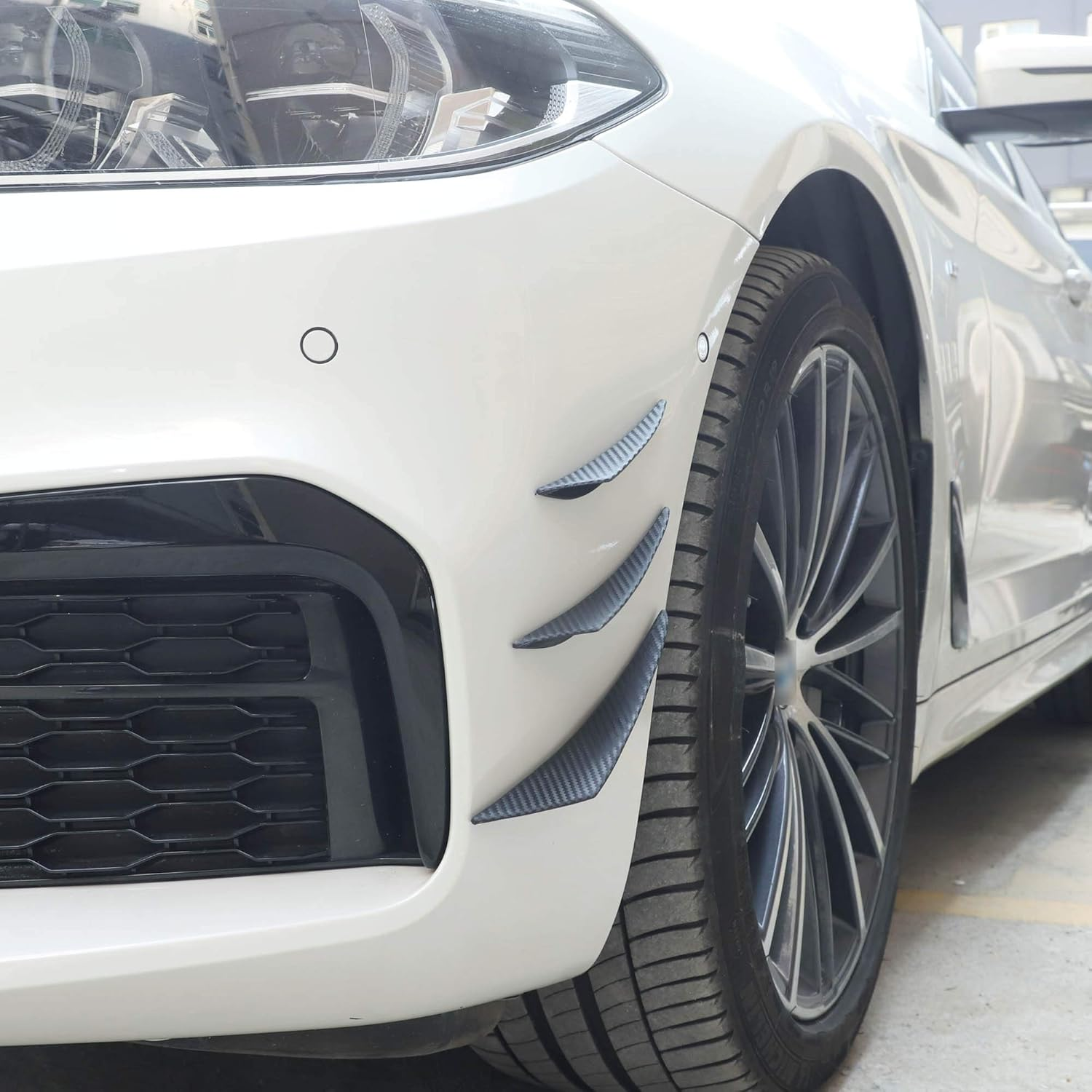 TOMALL 6Pcs Universal Car Front Bumper Lip Splitter Carbon Fiber Exterior Rubber Fins Spoiler Canards Kit for Car Body Auto Anti-Collision Strip Decoration Accessories Stickers for Car (Carbon Fiber) image number 5