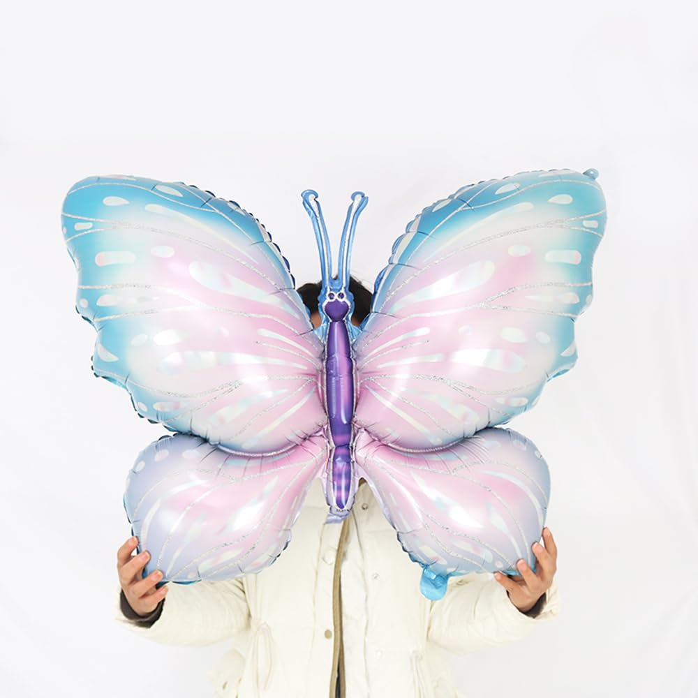 5 Years Butterfly Birthday Decoration Large Colourful Butterfly Foil Balloon 5Th Birthday Butterfly Balloon Purple Number 5 Balloon for Girls Birthday Party - 3 image number 5