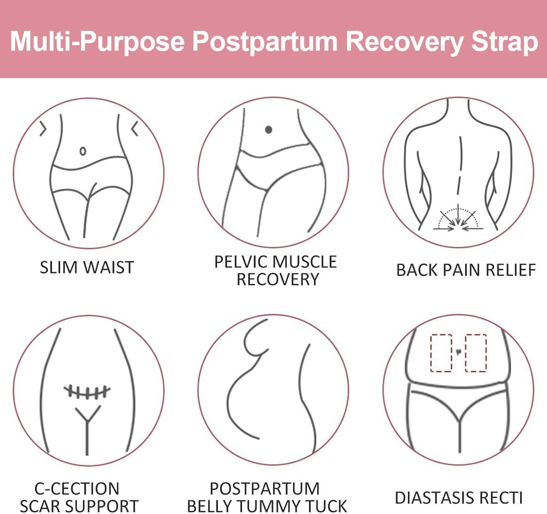 CATOR Abdominal Belt after Birth, Abdominal Band after Birth for Women, Abdominal Belt after Birth, Cesarean Section Rectus Diastasis, Belly Belt after Cesarean Section - Black image number 3