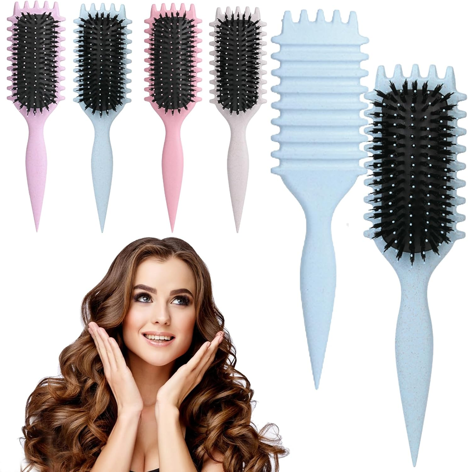 Curl Defining Brush, Air Blue - Styling Tool for Curls, Waves & Straight Hair