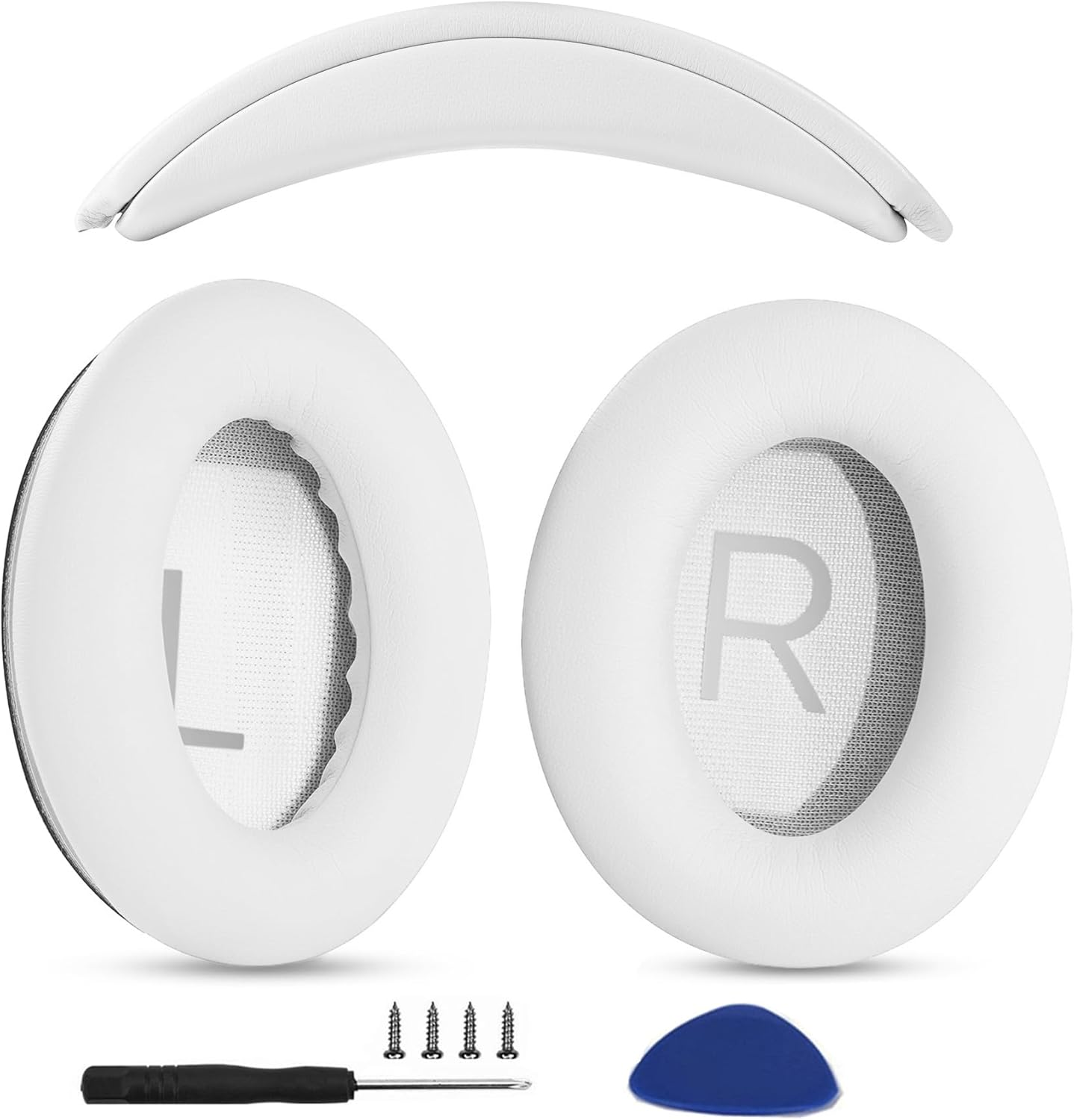 Ear Pads Cushions + Headband Replacement Earpads Compatible with Bose Quietcomfort 45 QC45 35 QC35, QC35 Ii Over-Ear Headphones Easy DIY Installation,Protein Leather Parts (Dark Gray Kit)