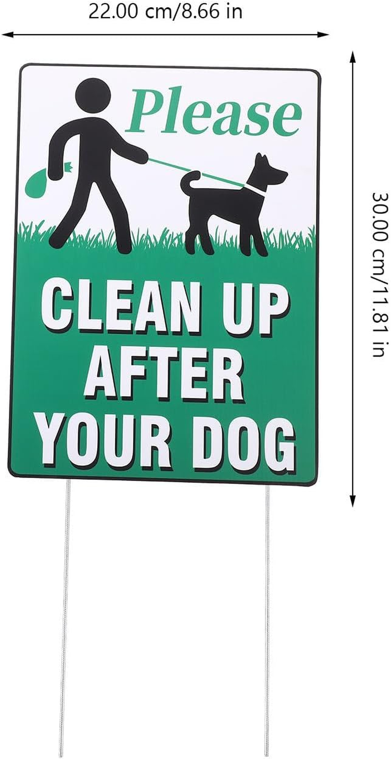 Baluue 3Pcs Lawn Warning Signs Eating for Dogs Would Poop Here Again Sign Beware of Dog Signs for Fence Pick up after Your Dog Sign No Pooping Dog Signs for Yard Puppy Pet Plastic image number 1