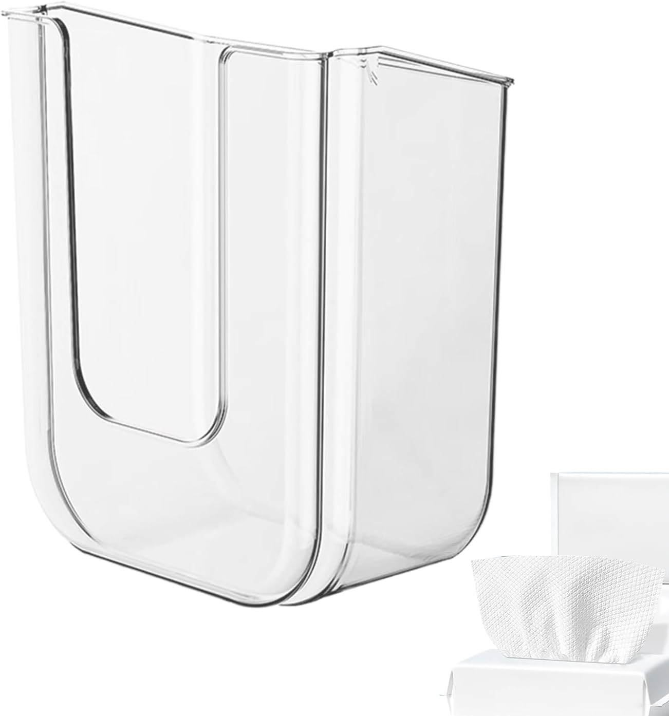 Bathroom Wipes Holder - Wall Mounted Storage Box Organizer | Refillable Tissue Dispenser for Bathroom Kitchen Bedroom Family Home