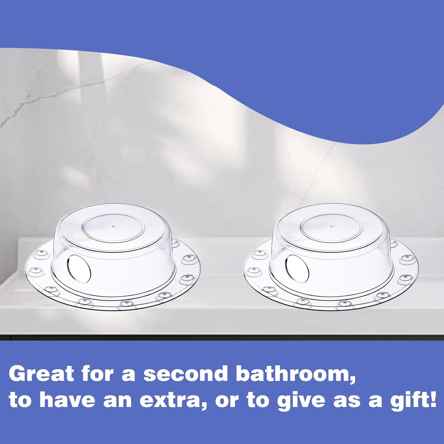 Bottomless Bath Overflow Drain Cover, 6.1-Inch Clear Tub Drain Stopper,Deep Water Bath Plug for Abysmal Soaking, Universal Fit Bathtub Drain Cover (2PCS) image number 1