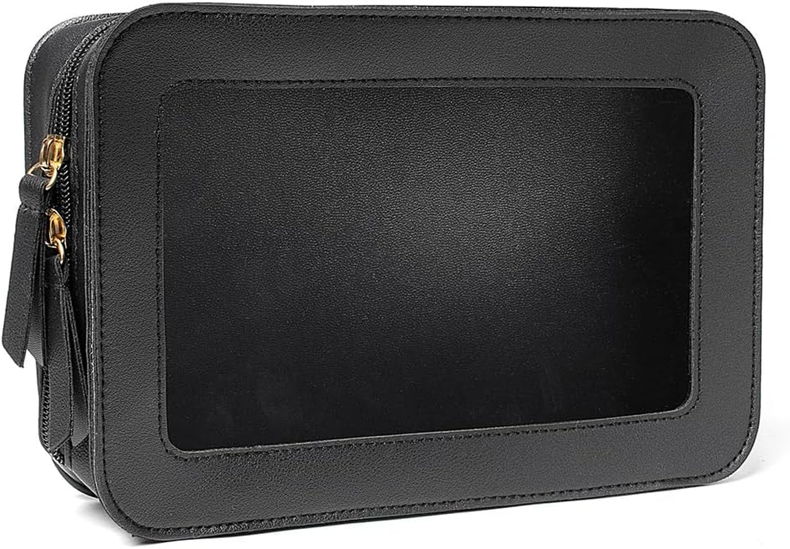 DDPOND Clear Makeup Brush Holder, Travel Makeup Brush Pouch Makeup Brush Bag Organizer Makeup Brush Travel Case with Zipper Waterproof Makeup Travel Case Cosmetic Bag for Women