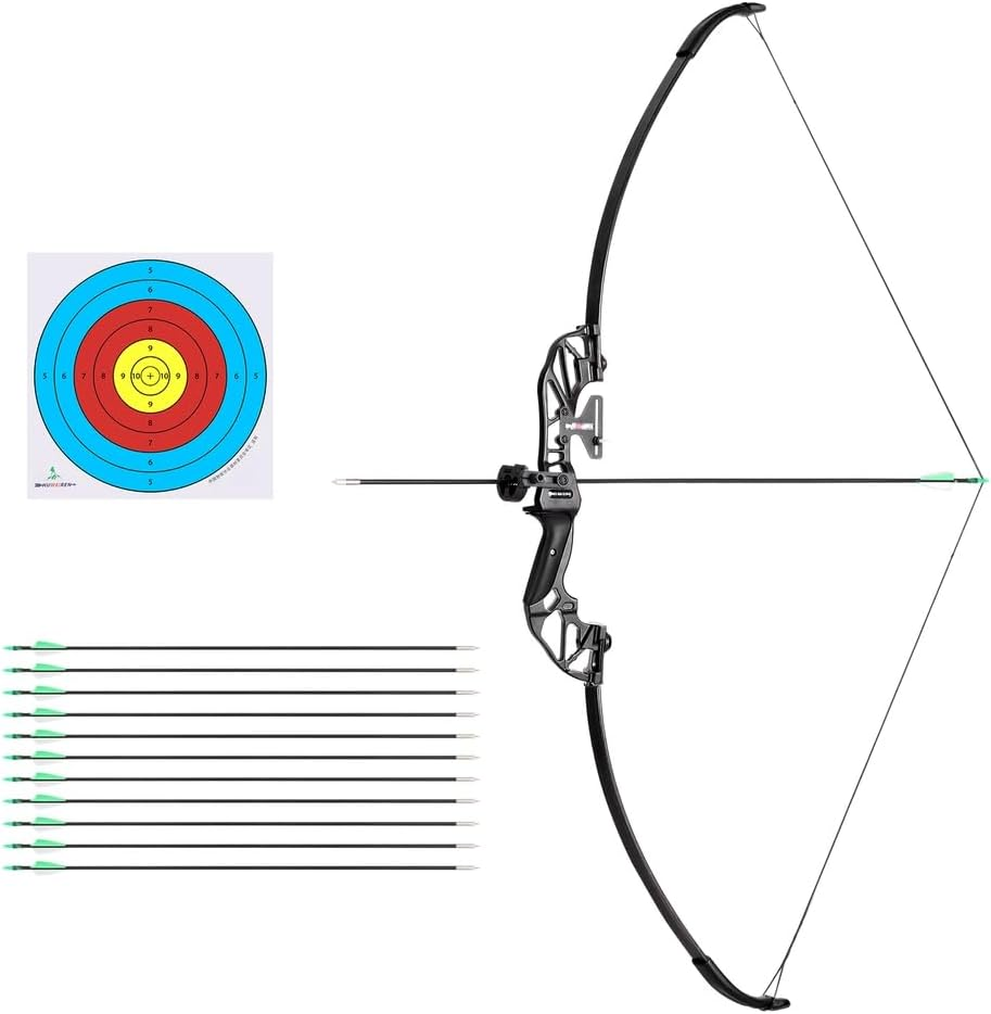 Everfit 55Lbs Bow Arrow Set Recurve Takedown Archery Hunting for Beginner Green image number 1