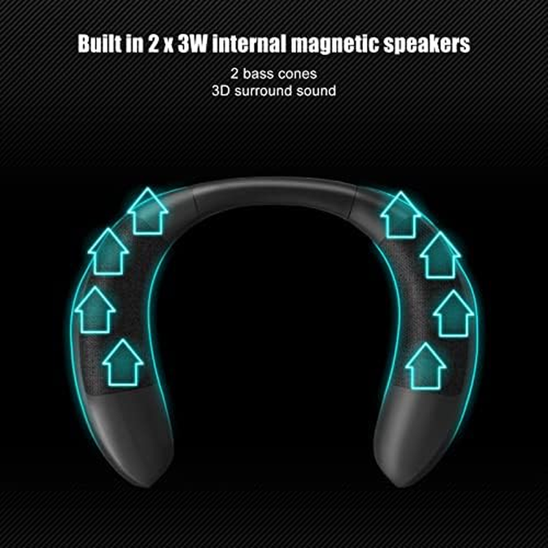Annadue Neckband Bluetooth Speakers, Wearable Lightweight Wireless Speaker,Built-In Noise Canceling Mic, Superb Audio Quality, Support Memory Card, for Music TV Calls
