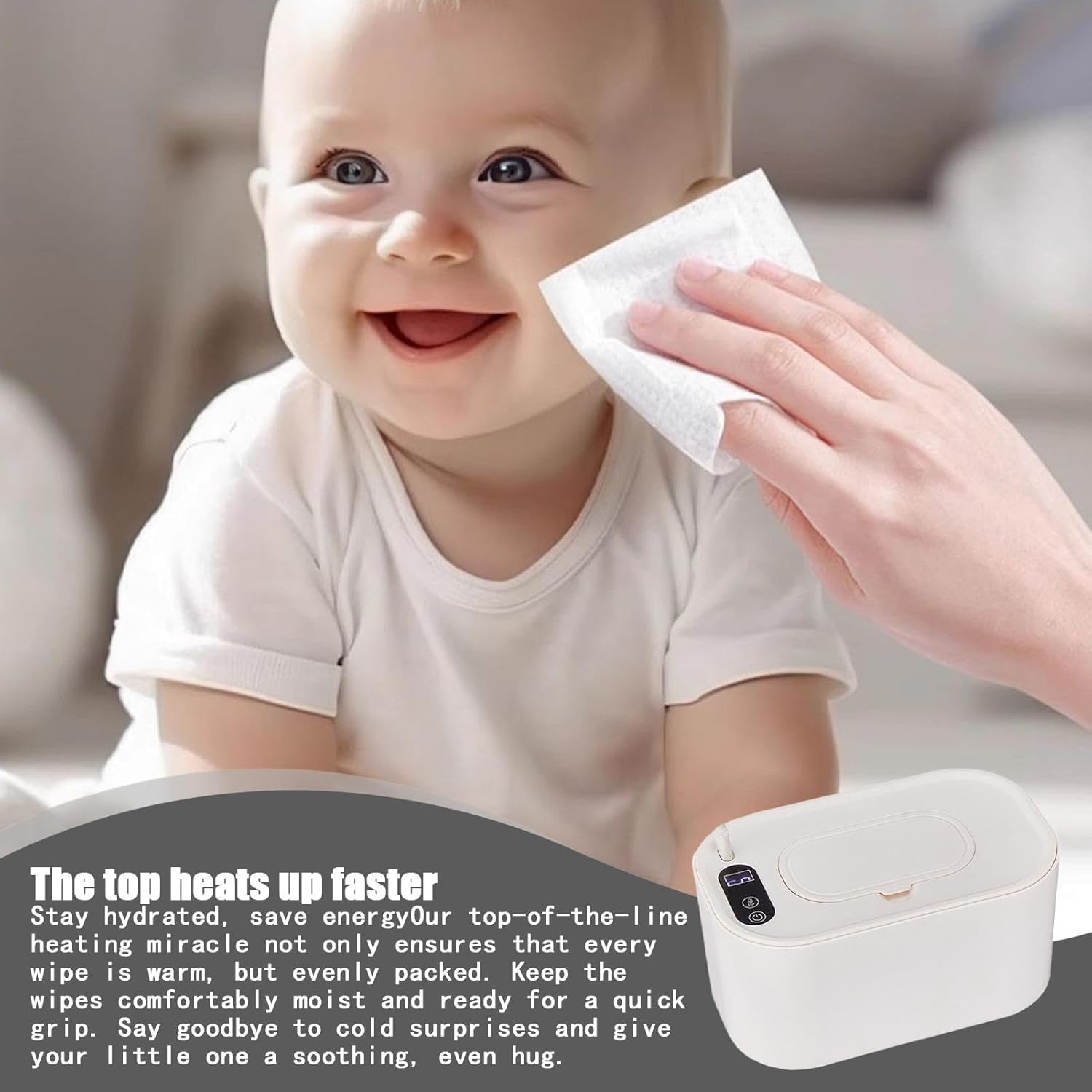 Baby Wipe Warmer - Diaper Wipe Warmer | Portable Wipe Warmer | Portable Large Capacity Wipes Dispenser USB Wipe Warmer, USB Wipe Warmer, Adjustable Wipe Heater Diaper Wipe Warmer for Car image number 3
