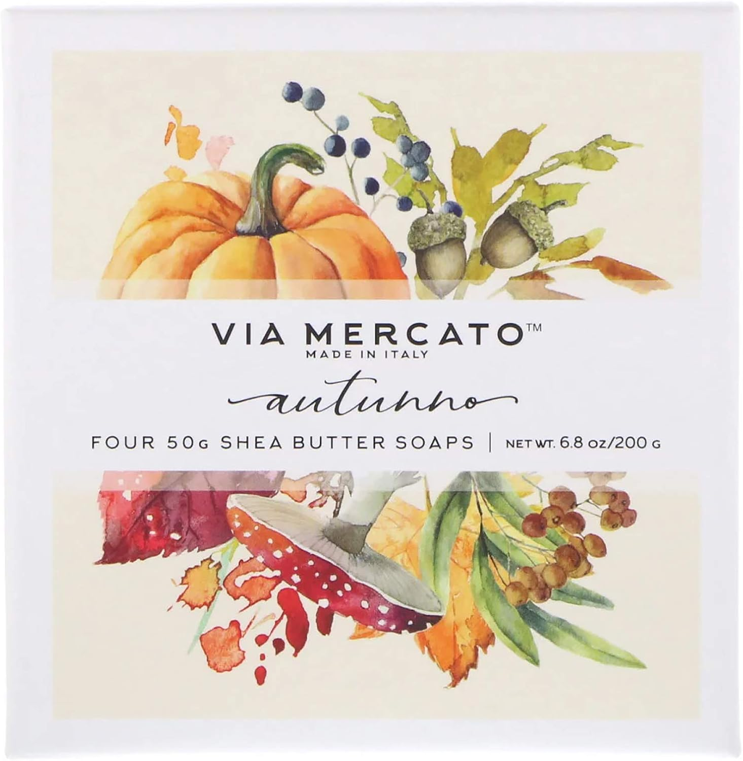 European Soaps LLC via Mercato Autumno Shea Butter Soaps Set 4 Soaps 50 G Each