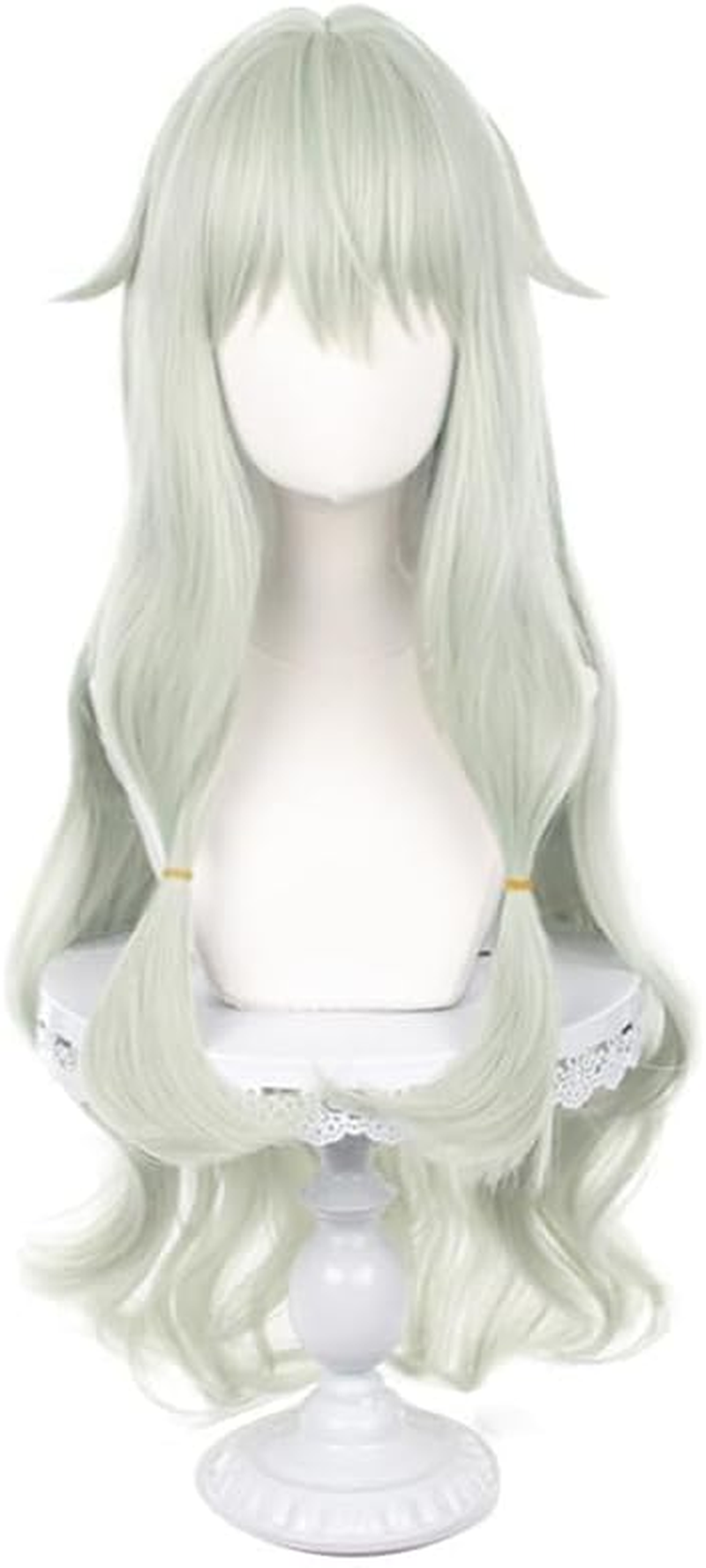 Tongtta Long Straight Anime Cosplay Wig with Bangs Halloween Party Wigs for Women Girls (Light Blue)