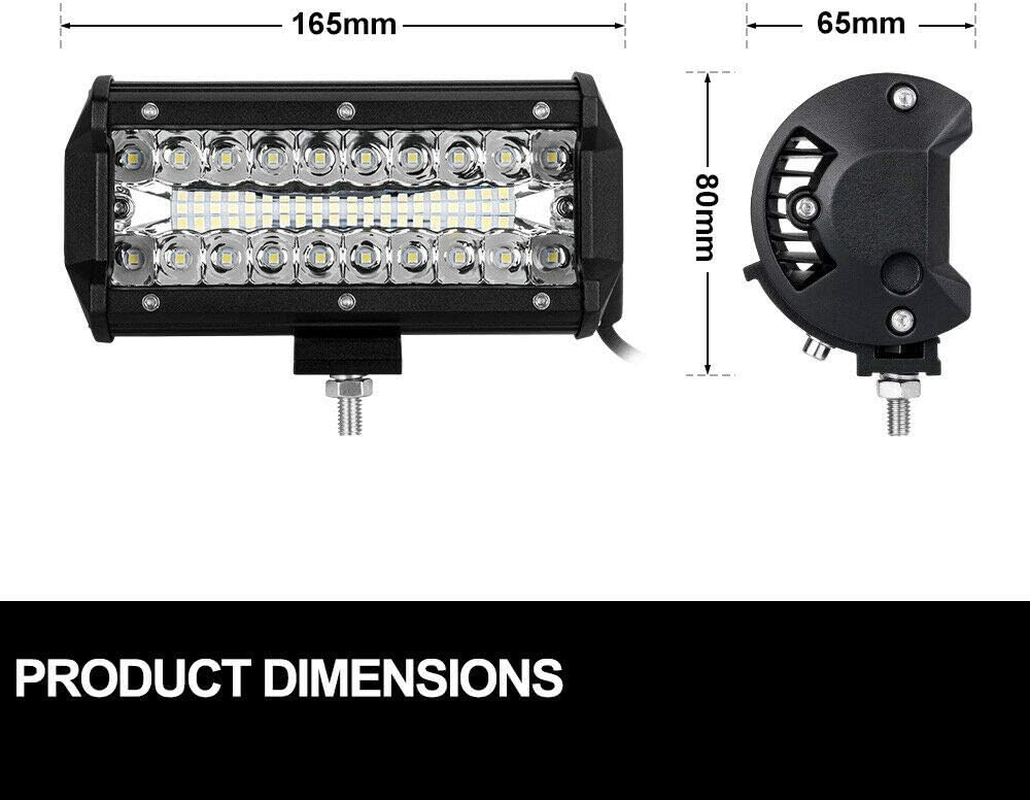 2X 7Inch CREE LED Work Light Bar Spot Flood Work Driving Lights Offroad 4WD image number 1