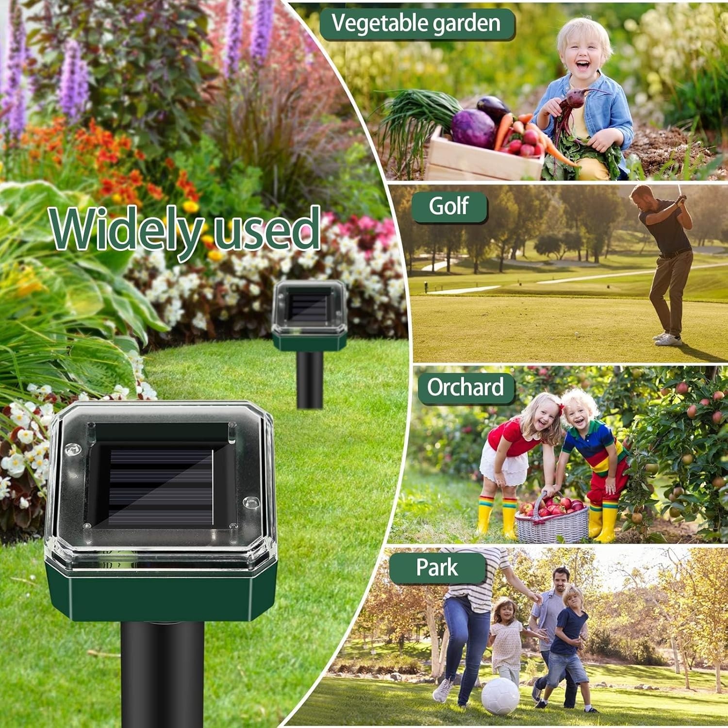 Mole Repeller, Solar Powered Animal Scarer Repellent for Garden, IP65 Waterproof Pest Repeller for Gopher, Vole & Snake, High Sensitive Animal Repeller for Lawn Garden Yards (2Pack)