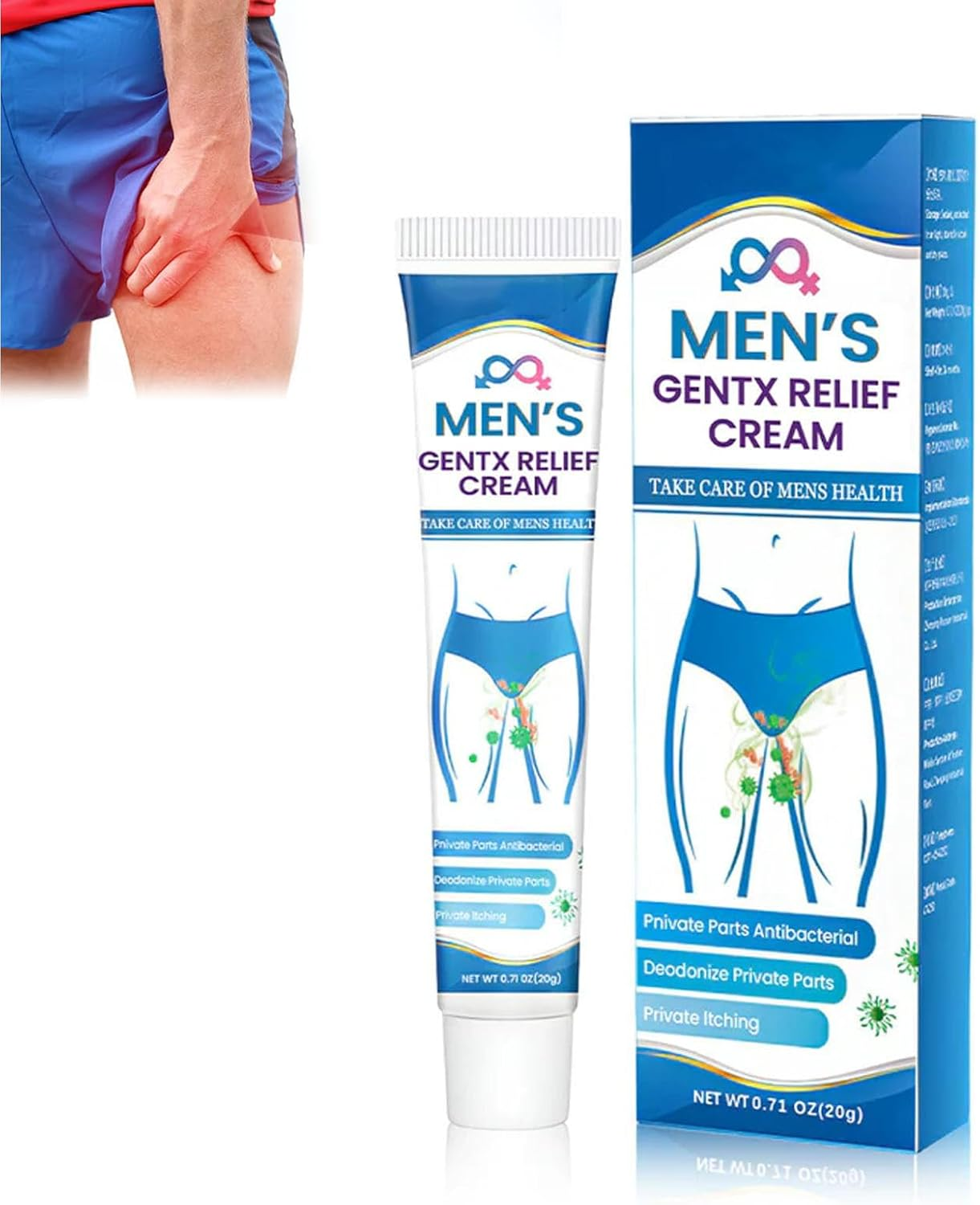 Timilk Men&rsquo;S Gentx Relief Cream, Quickly Relieve Itching Creams, Gentle Moisturizer for Men&rsquo;S Skin Care Routine (2Pcs)
