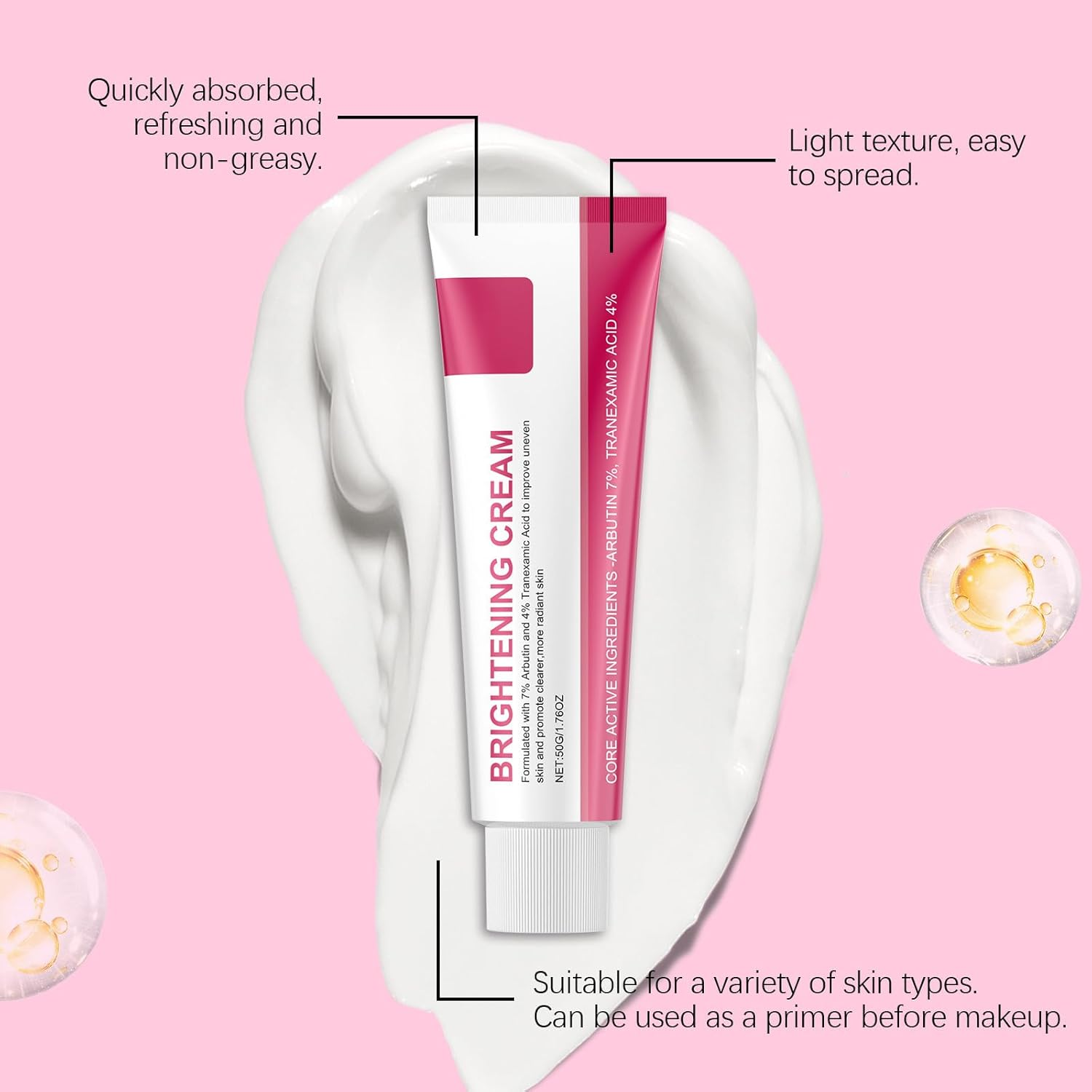 Brightening Cream with 7% Arbutin and 4% Tranexamic Acid - Fade Dark Spots, Freckles,Blemishes & Pigmentation image number 1