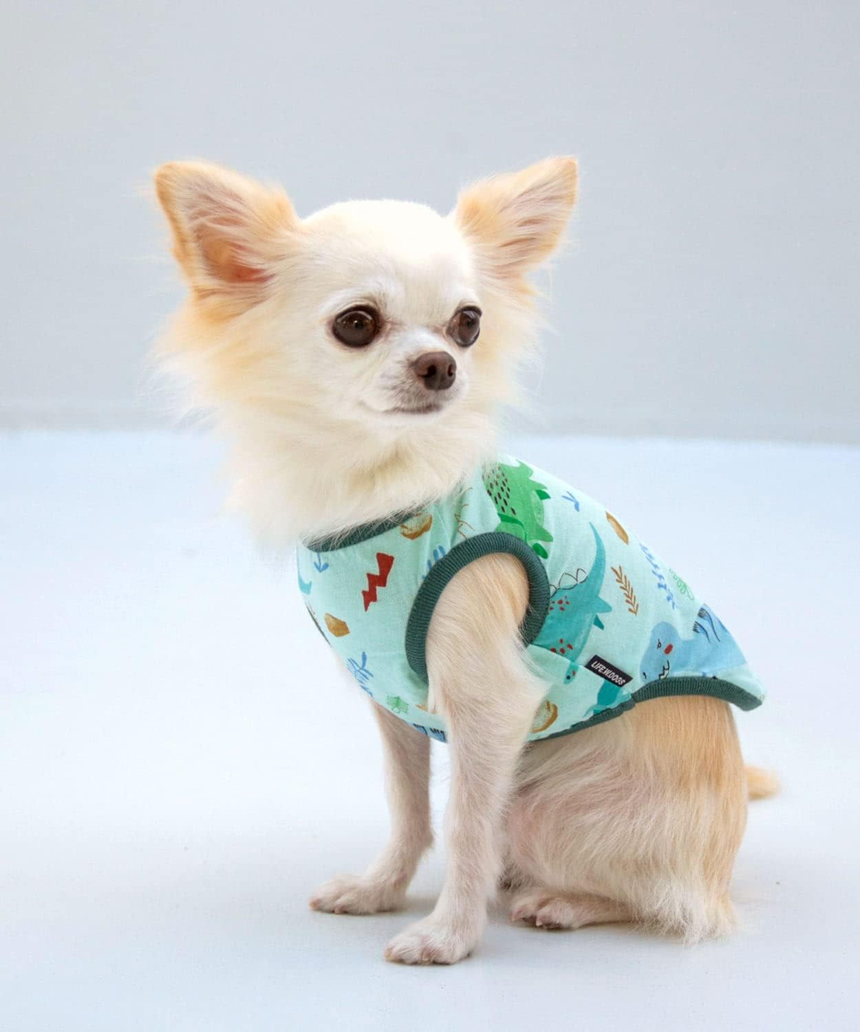 Dog and Life Dinosaur Tank Mint Green Dog 2XL image number 1