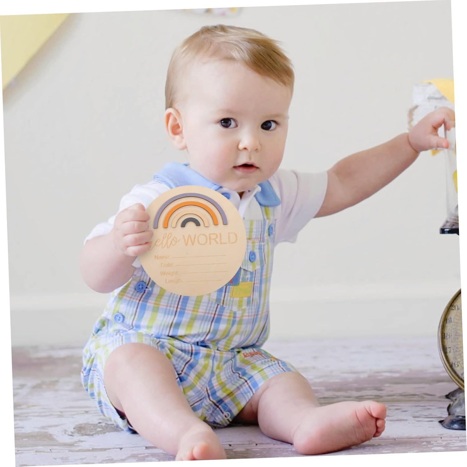 Wooden Month Card Milestone Sign for Nursery Girl Personalised Months Signs Photo Prop image number 5