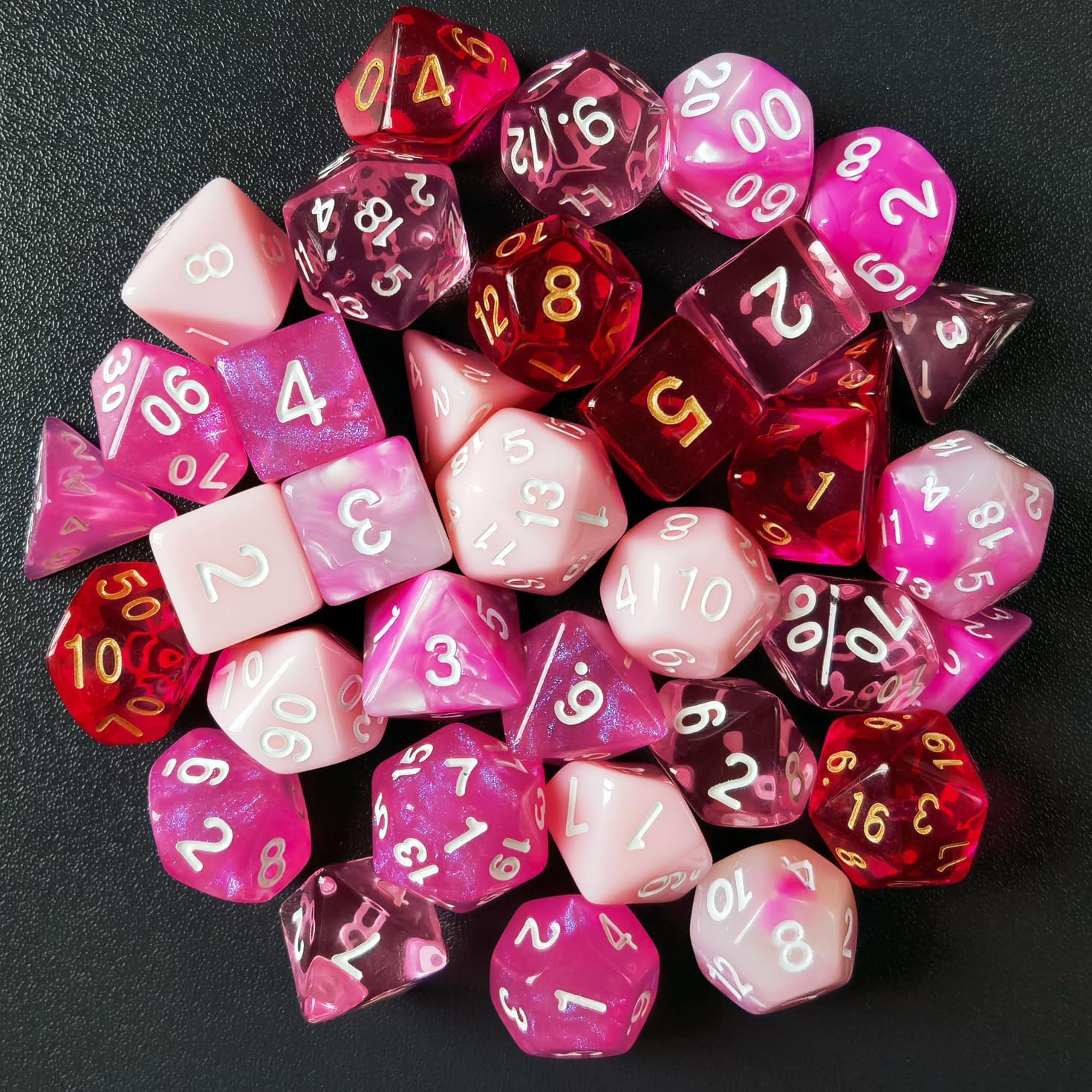 Bescon Polyhedral RPG Dice Full 35Pcs Blossom Set, DND Role Playing Game Dice 5 X 7 Pieces image number 4