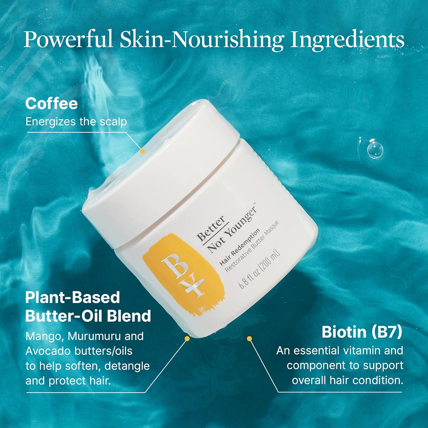 Better Not Younger Hair Redemption Restorative Butter Masque for Unisex 6.8 Oz Masque image number 5