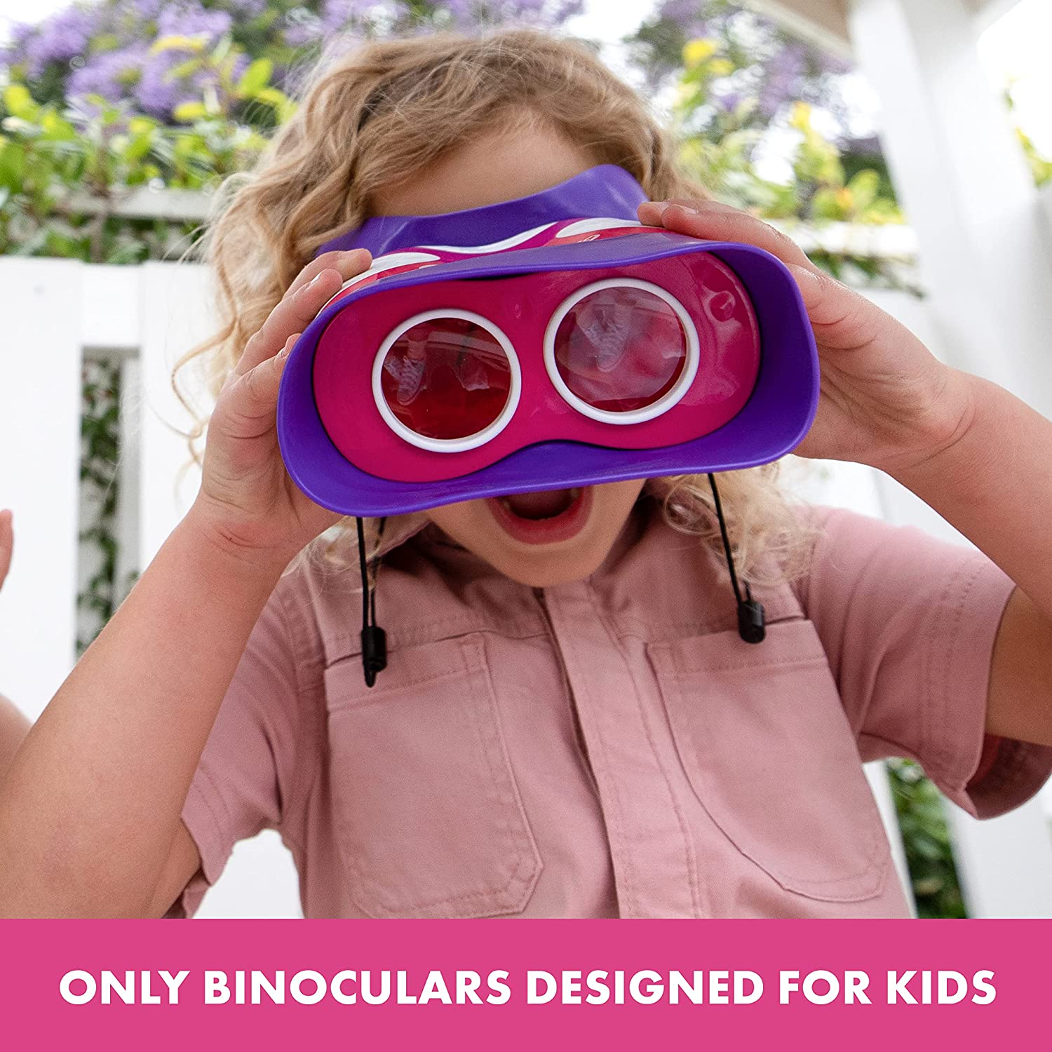 Educational Insights Geosafari Jr. Kidnoculars, Pink: Kids Binoculars, Perfect Outdoor Play for Preschool Science image number 2