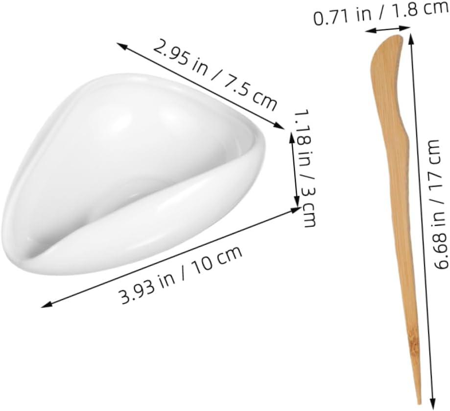 MAGICLULU Artistic Ceramic Cha Tray Loose Tea Storage Bean Loading Cup Holder Scoop Espresso Bean Measuring Tray Gongfu Accessories for Home Party image number 2