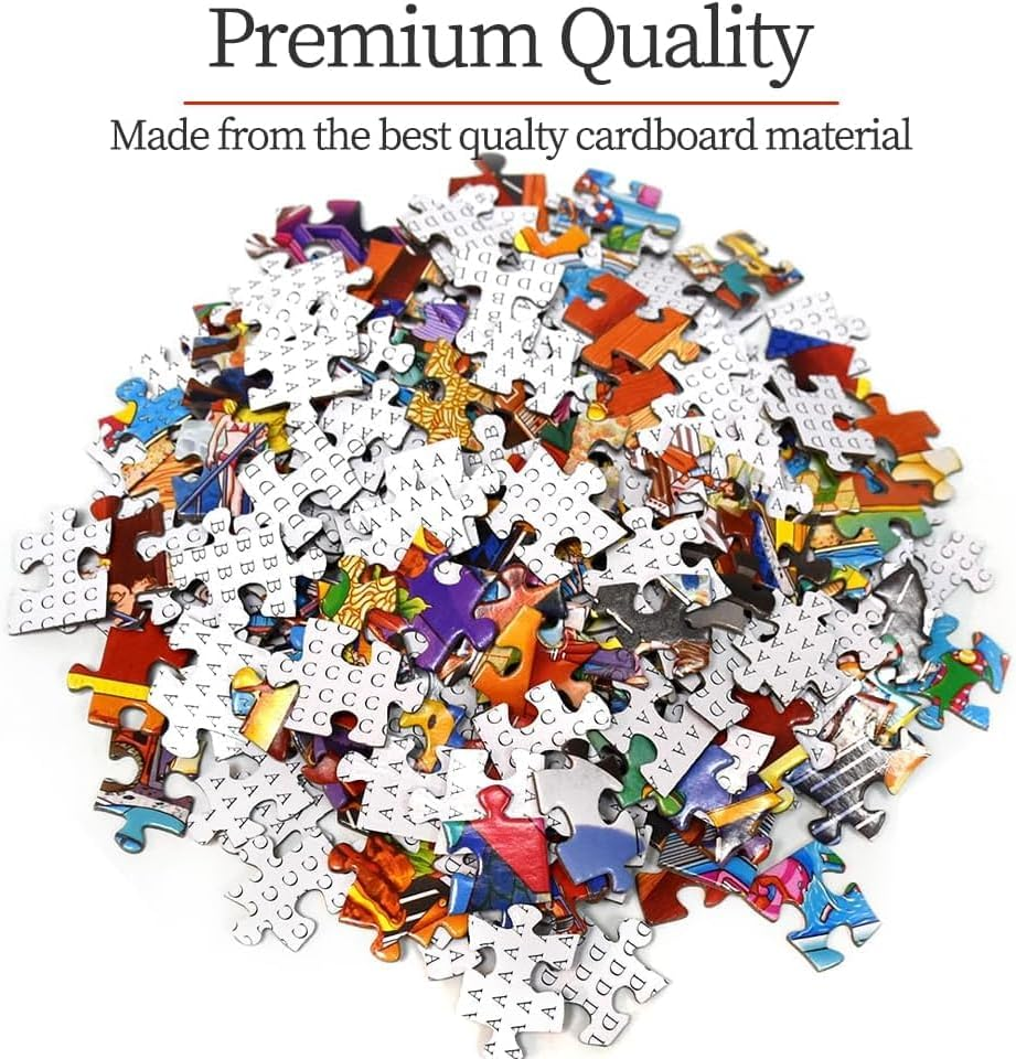 Jigsaw Puzzles for Adults 1000 Piece Jigsaw Puzzles for Adults Challenging Game Puzzles with Letters on Back（Little People'S World Party）