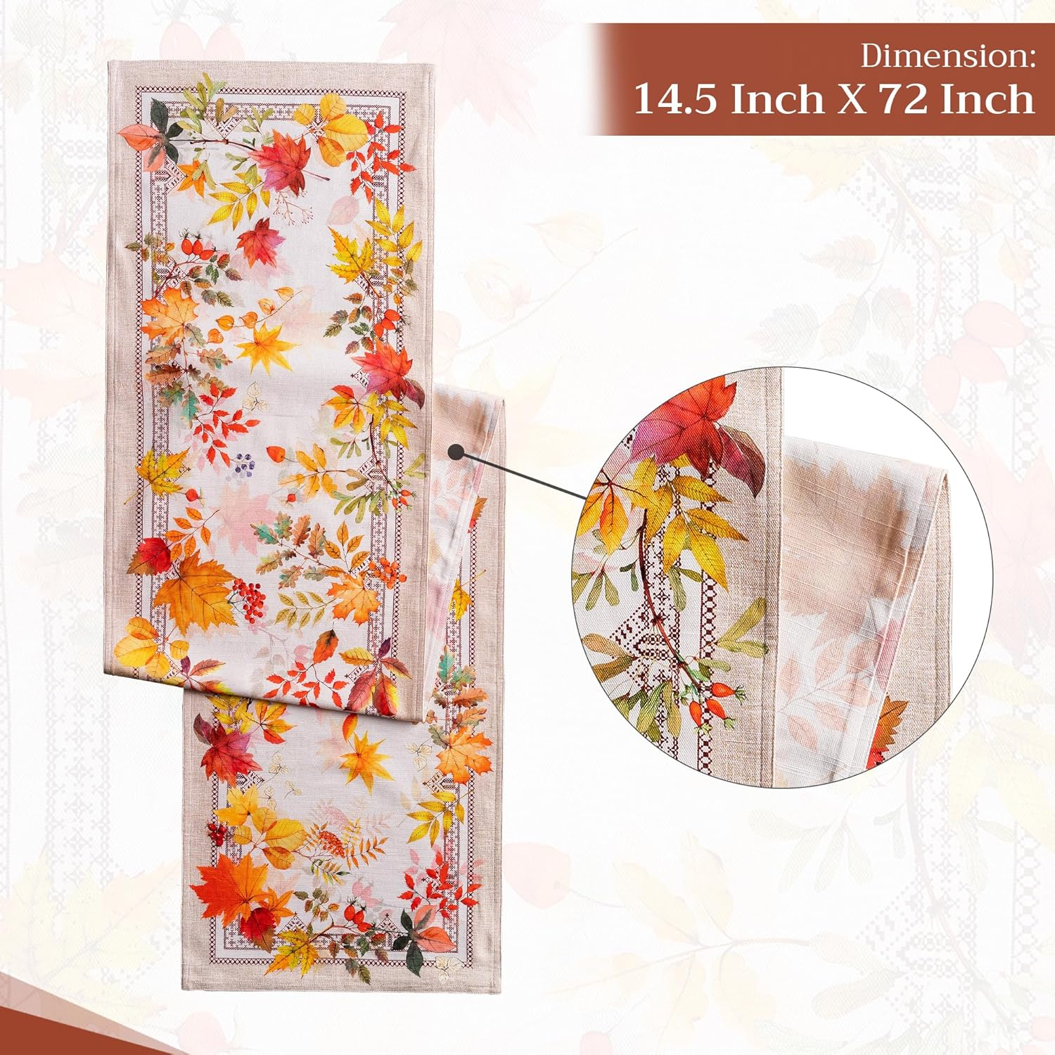 Maison D'Hermine Table Runner 100% Cotton Double Layer Table Runners 72 Inches Long Decorative for Home Kitchen Dining Party Baby Shower Wedding Bridal Shower (Amarante, 14.50" X 72") image number 5