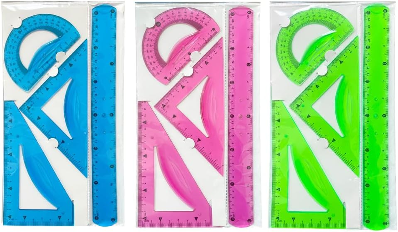 LIDERPAPEL Flexible Playing Field, 10 Cm, Cardboard, 14 Cm, Ruler 30 Cm and Plastic Semicircle, with Coloured Cover image number 5